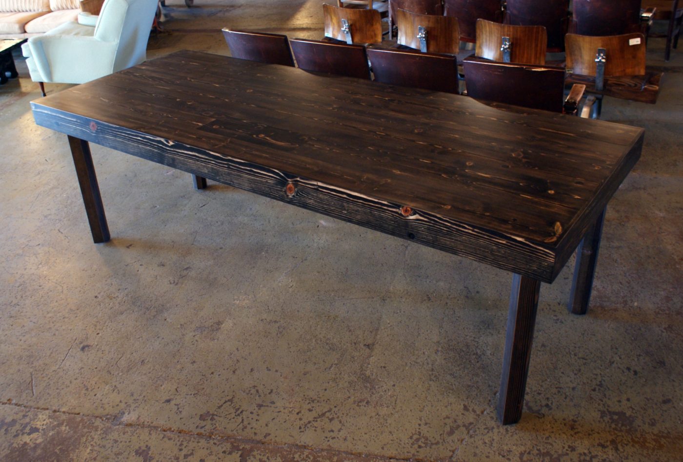 Black Reclaimed Pine Dining Table