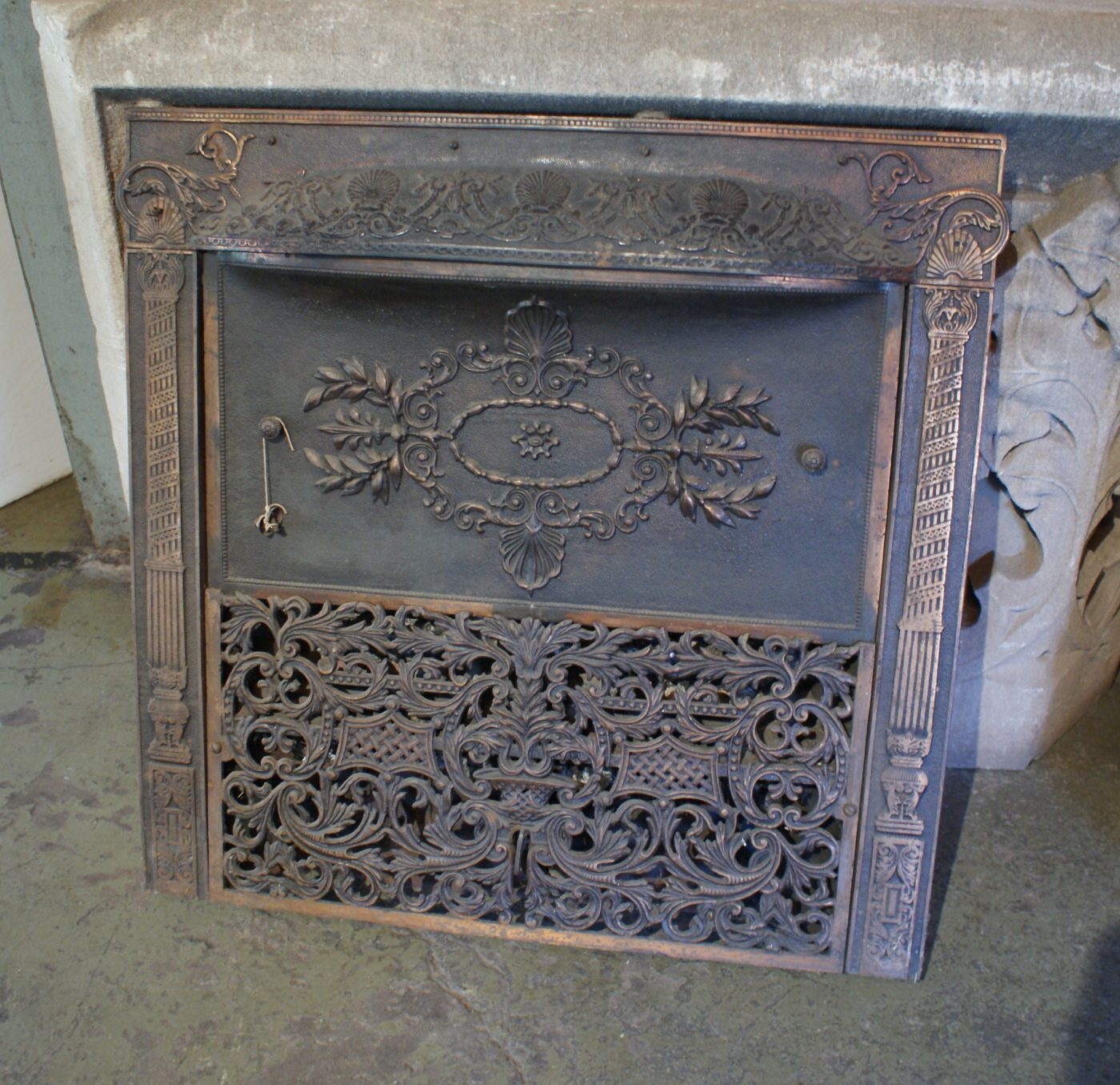 Decorative Fireplace Insert w Shell Motif