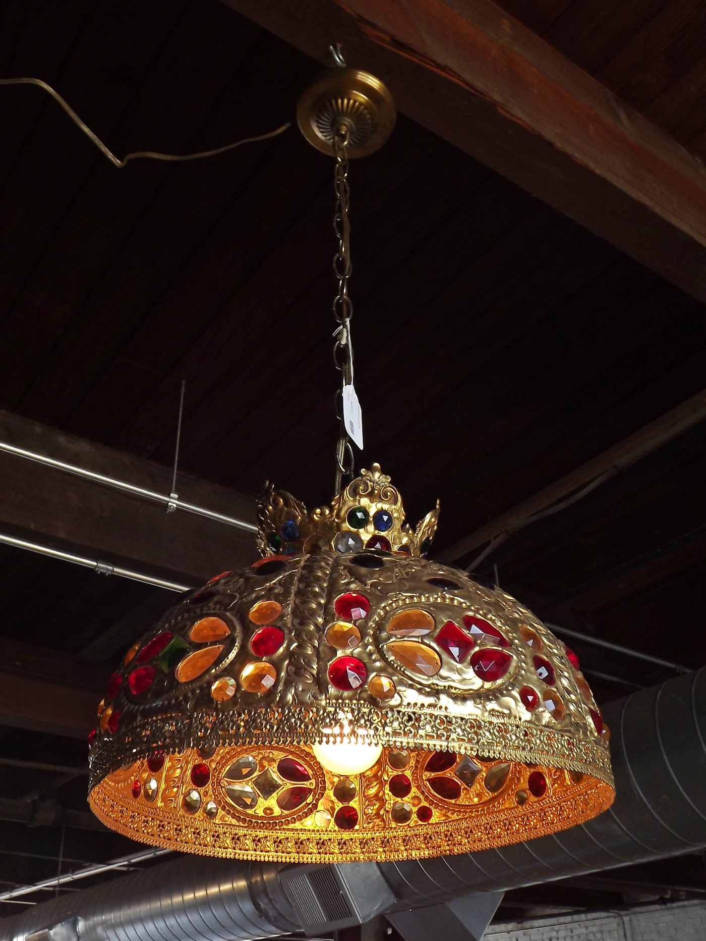 Gold Jeweled Hanging Light