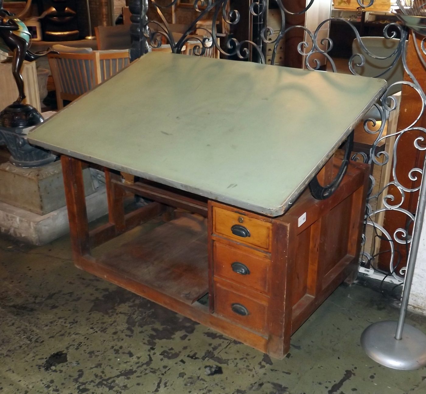 Antique 2 Drawer Drafting Table