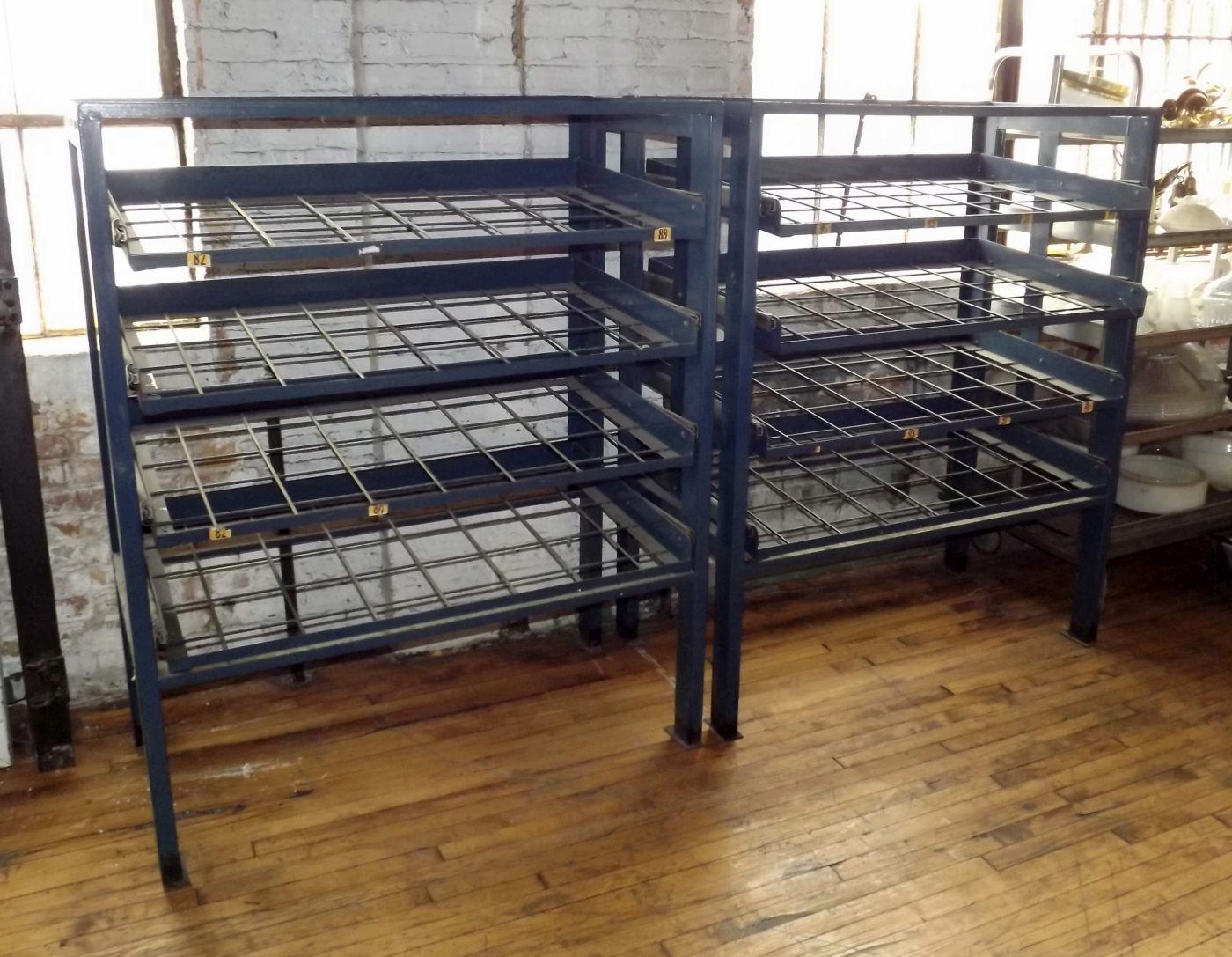 Steel Shelving w Slide Out Wire Racks