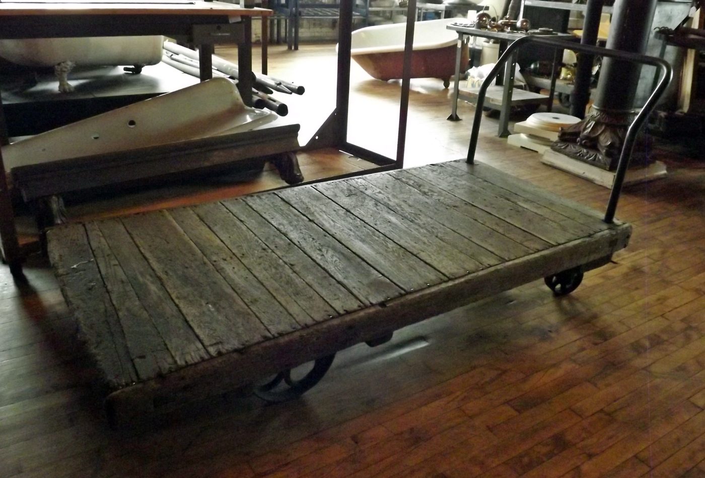 Large Antique Industrial Cart