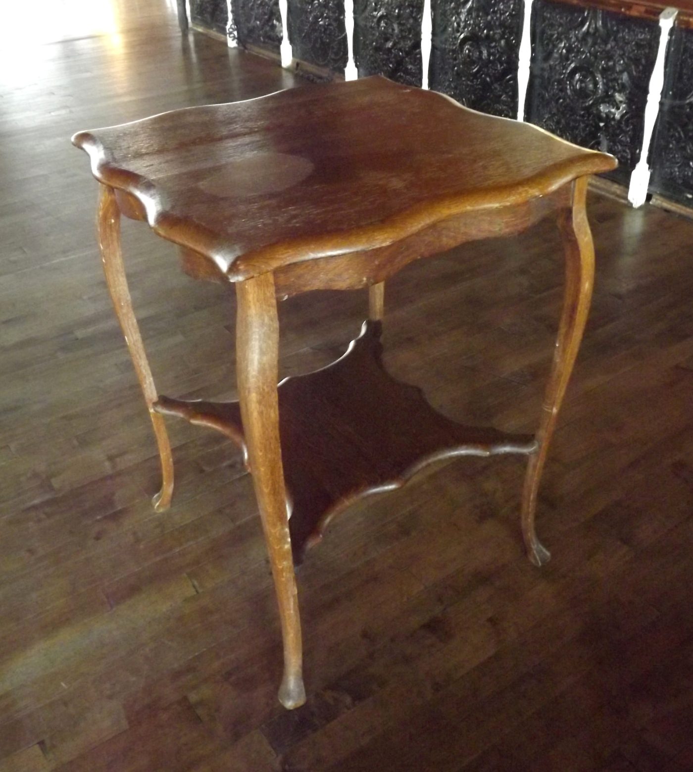 Antique Oak Occasional Table w Undershelf