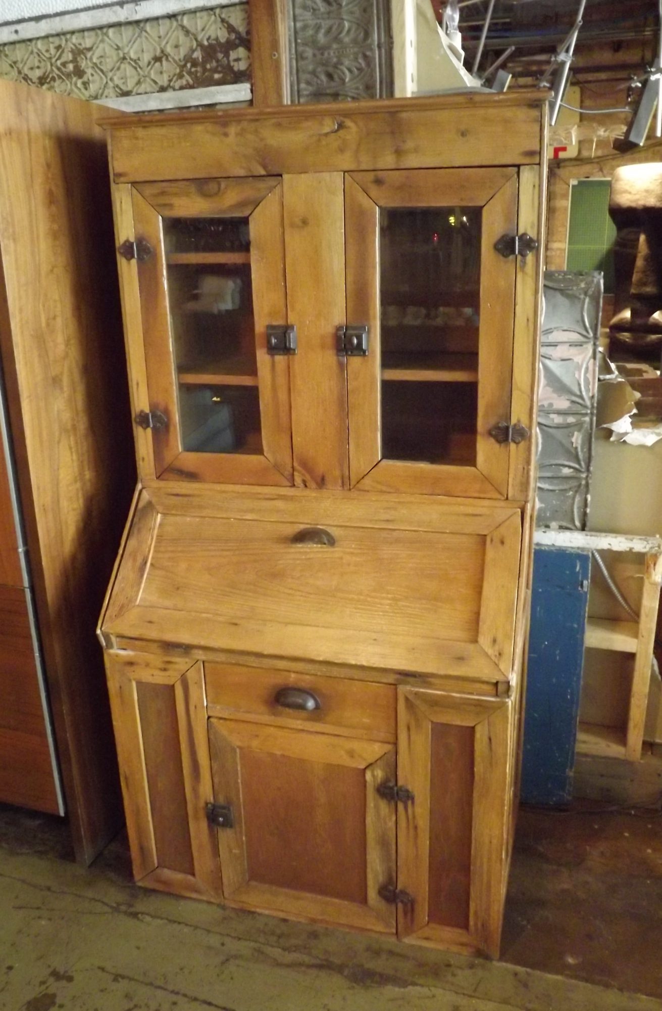 Antique Oak Secretary w Original Hardware