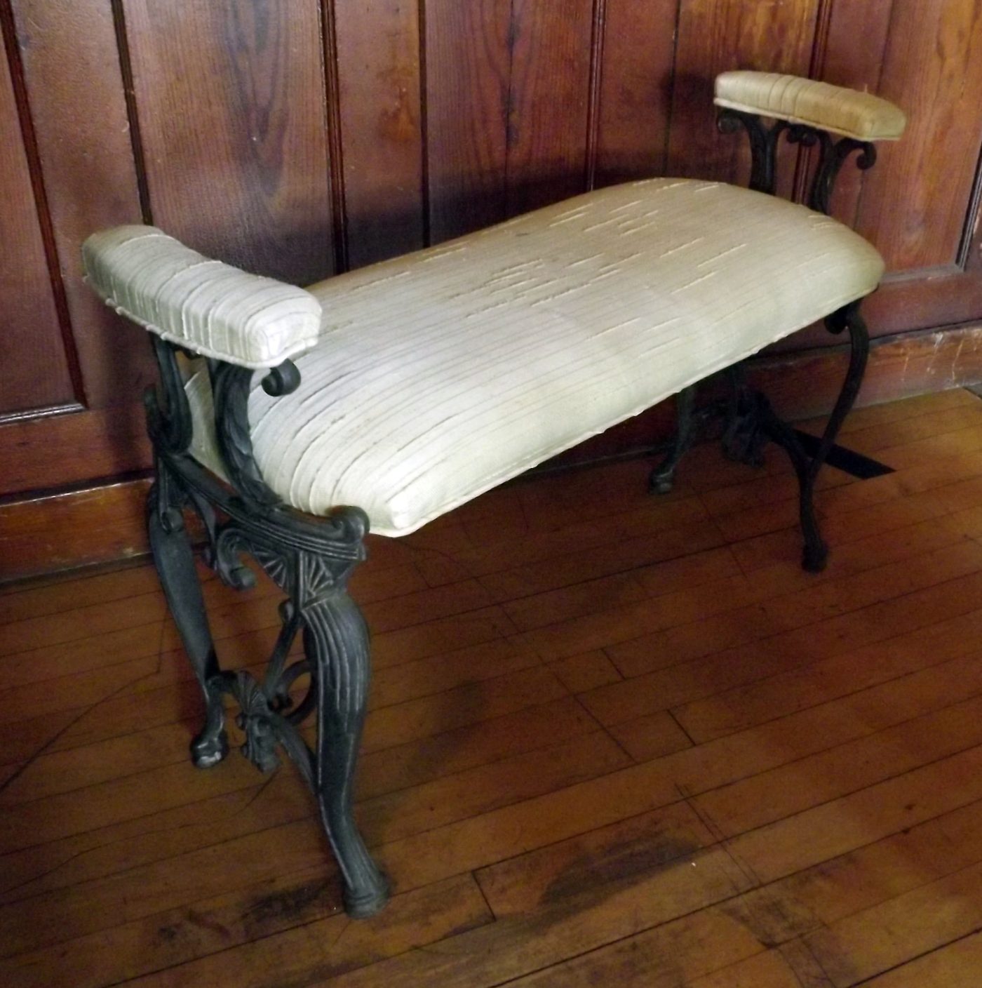 Antique Metal Frame Dressing Bench