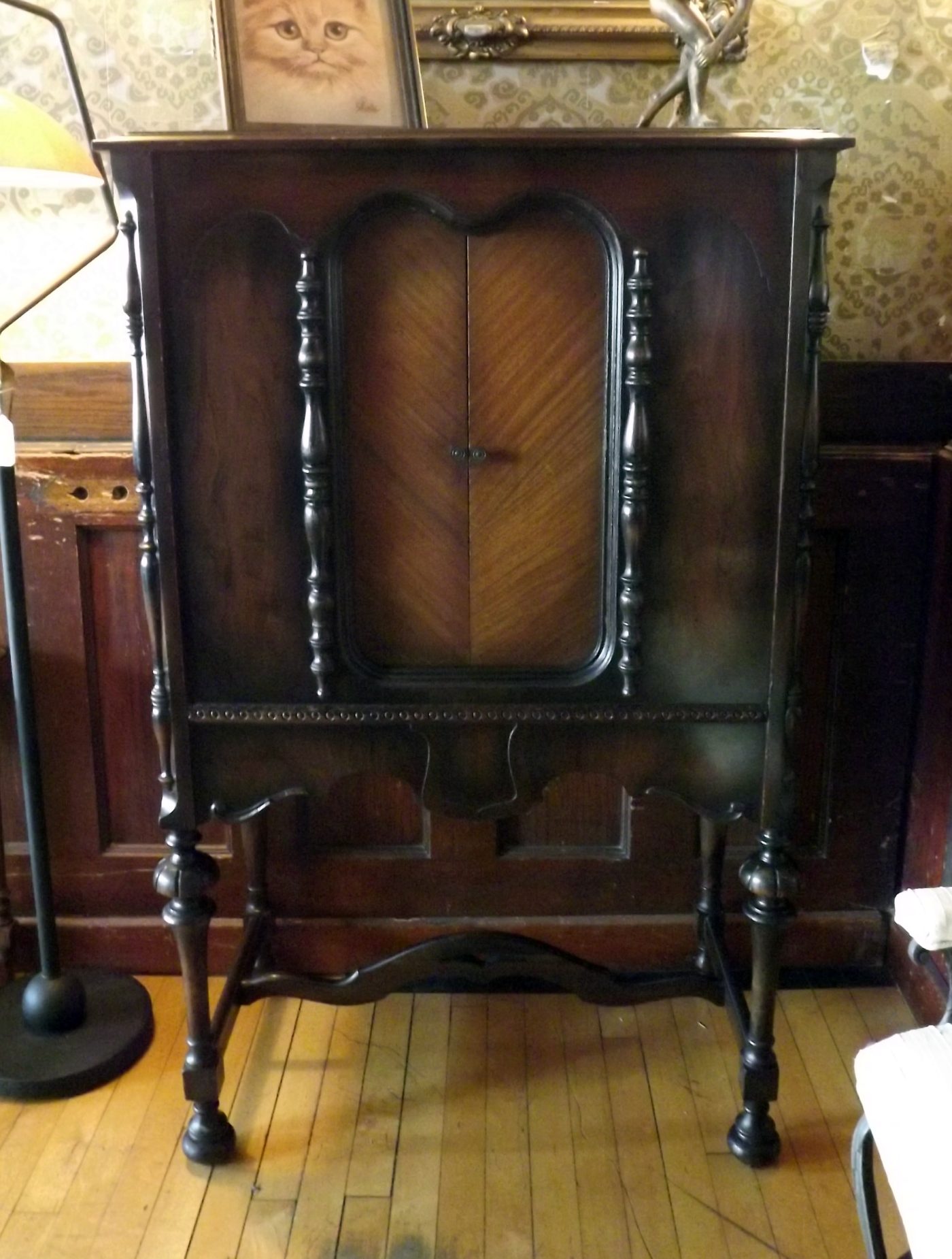 Tall Victorian Cabinet w Sliding Doors