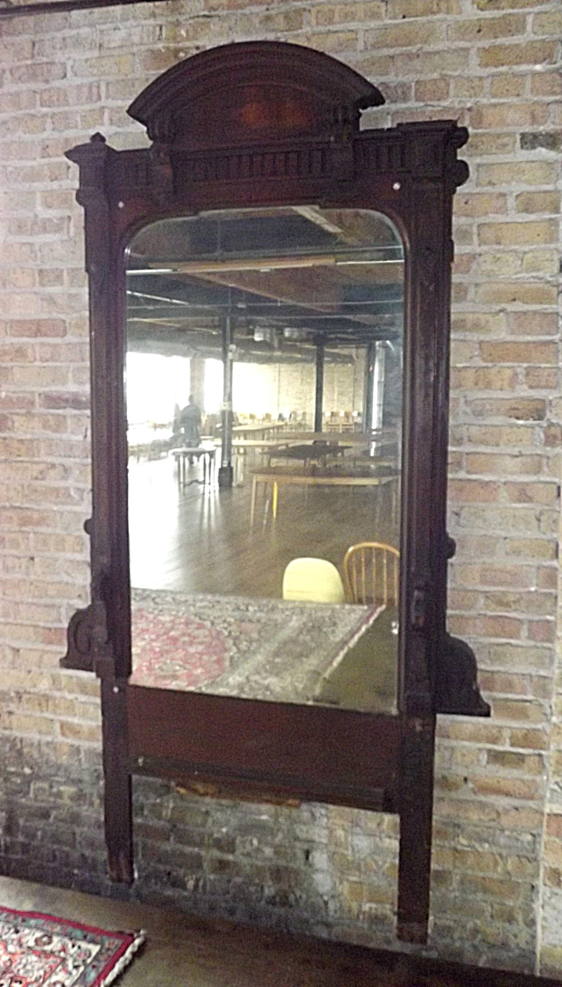 Antique Carved Hall Mirror