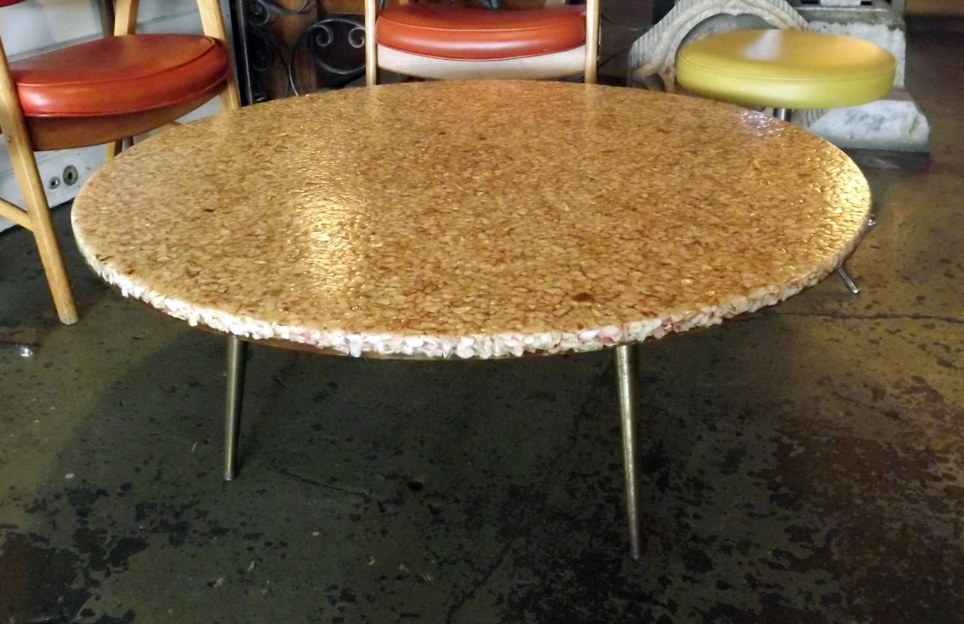 Resin Shell Round Coffee Table