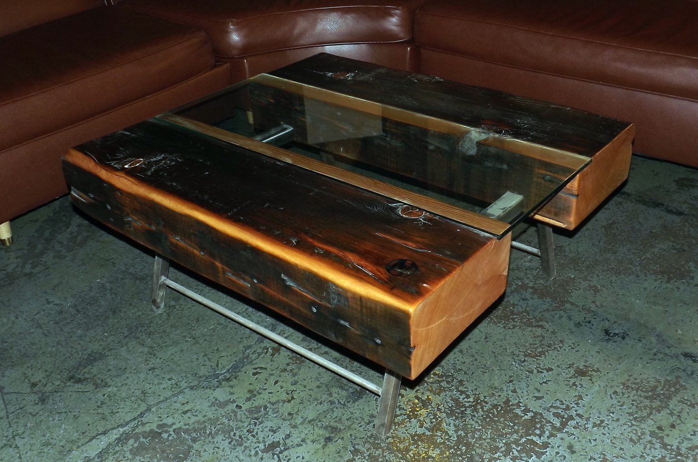 Custom Coffee Table w Glass Insert