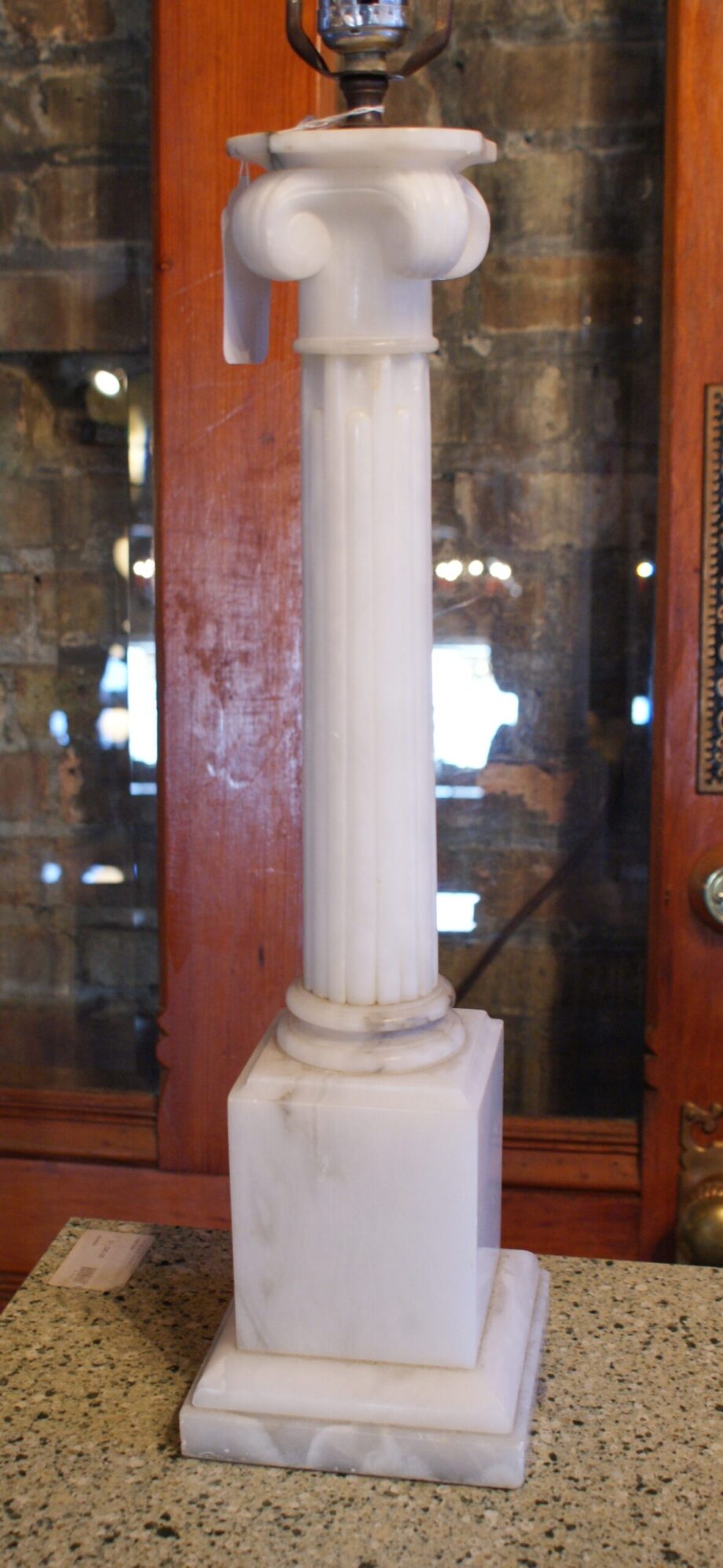 Marble Table Lamp w Ionic Column