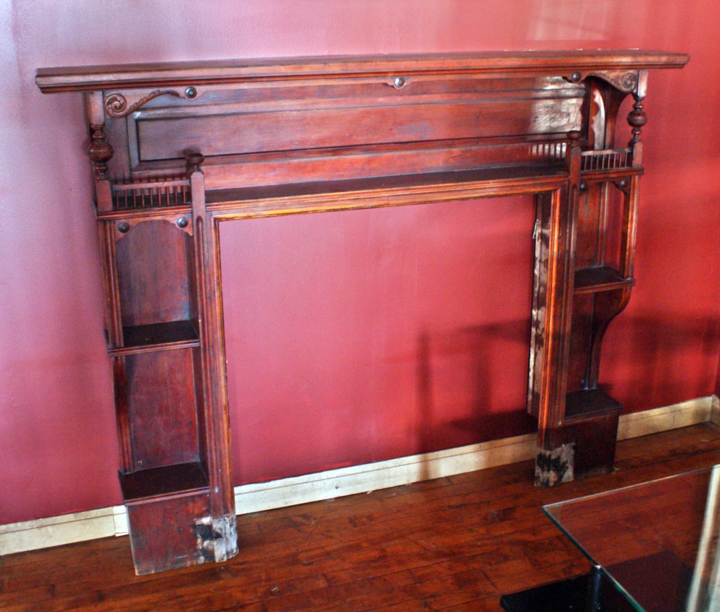 Victorian Half Mantel w Shelves and Spindles