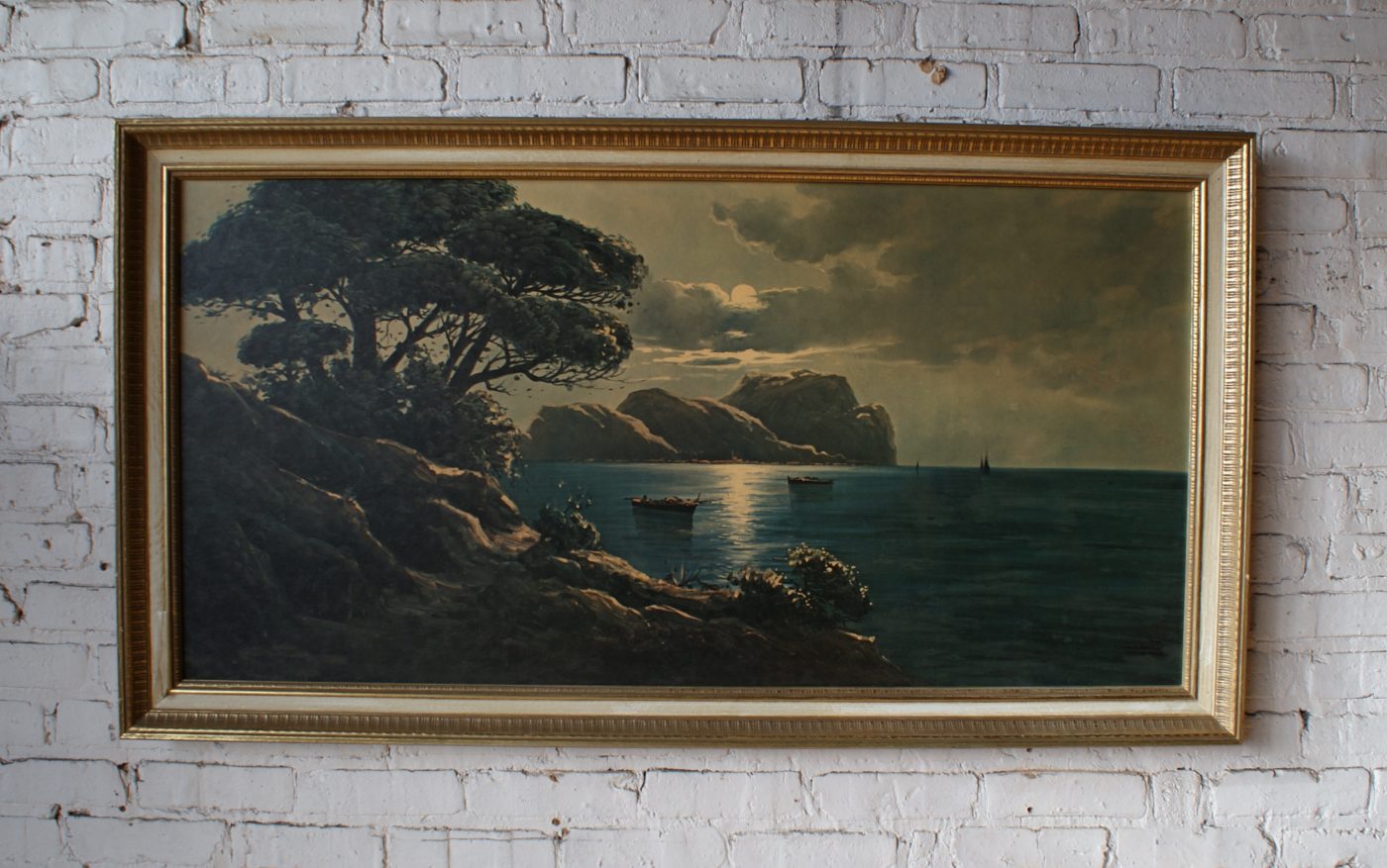 Large Rocky Shore Print in Frame