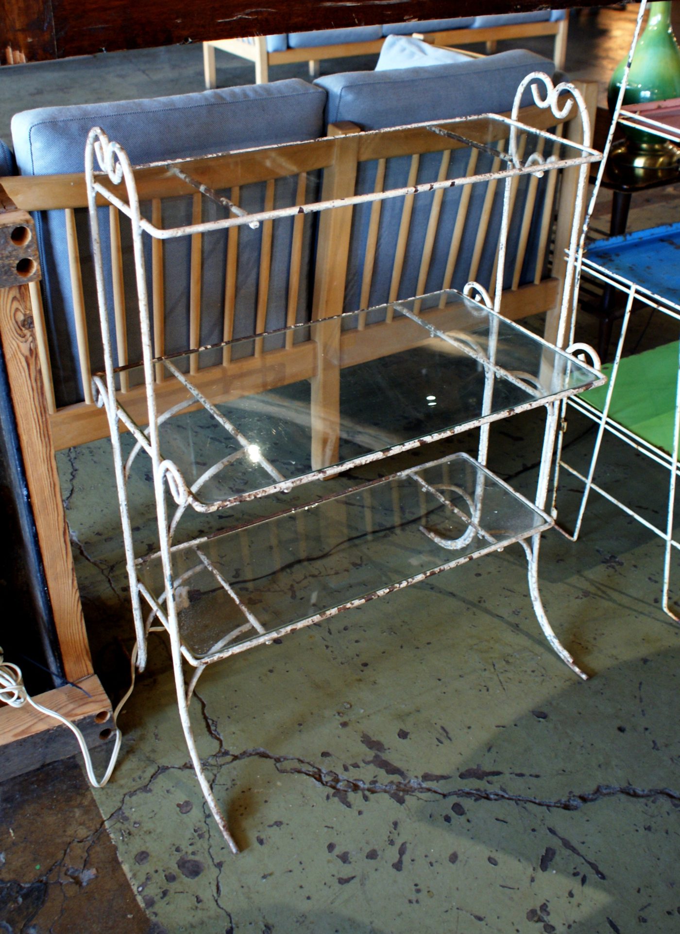 Iron and Glass 3 Shelf Stand