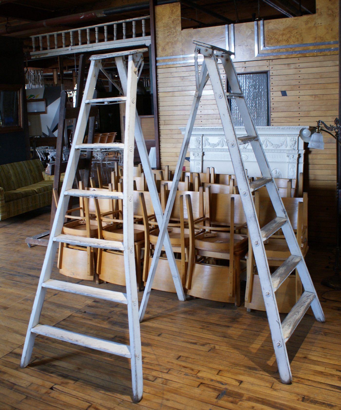 Antique White Harvesting Ladder