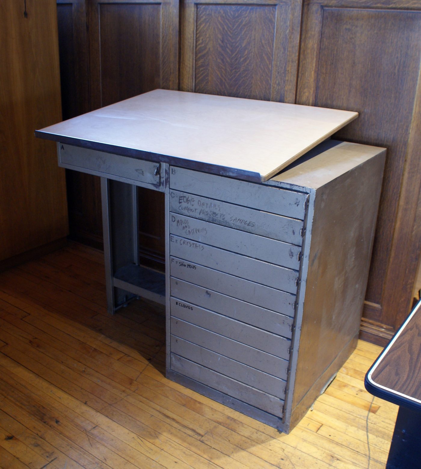 Steel Drafting Table w 11 Drawers