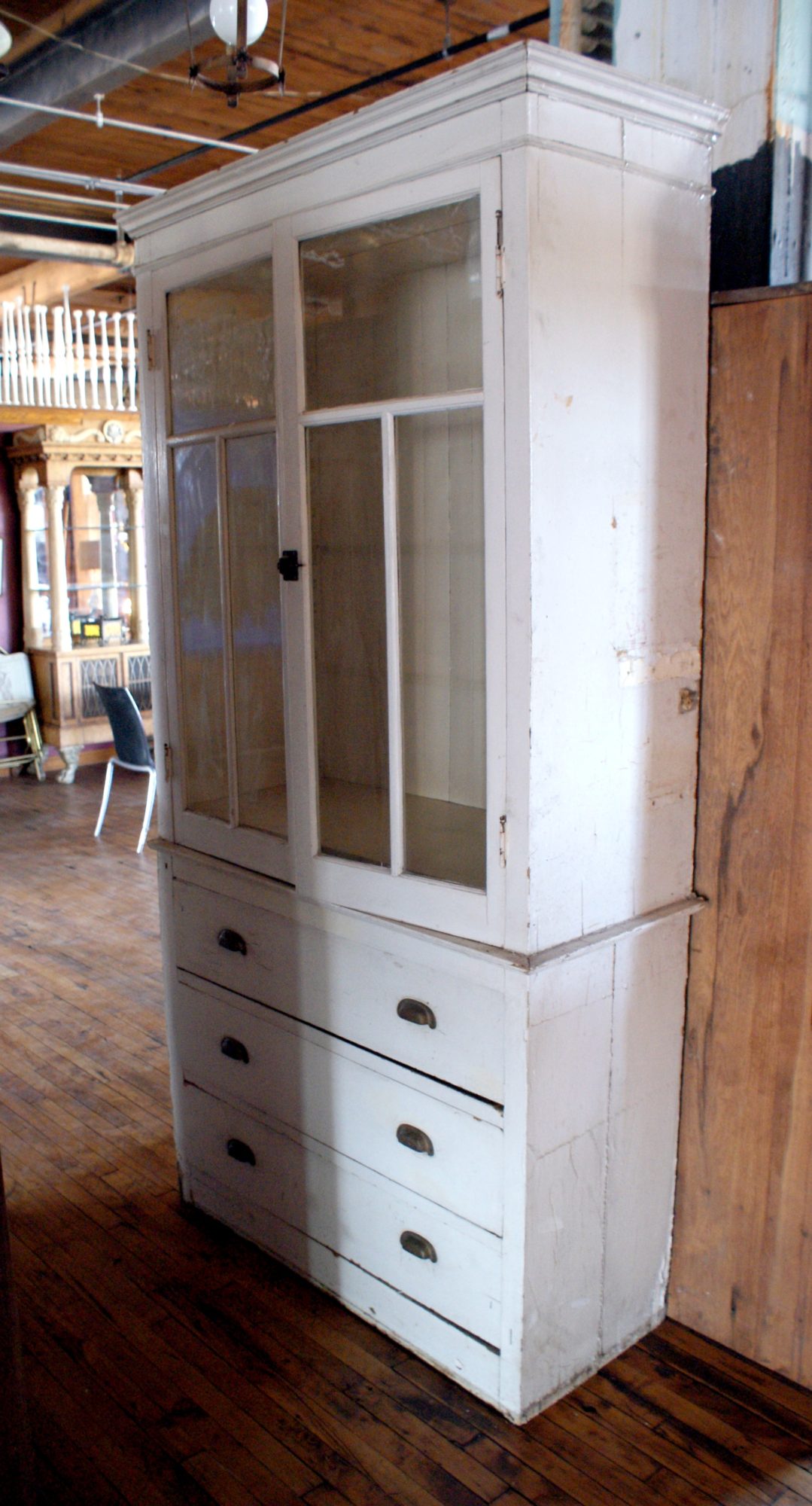 2 Door 3 Drawer Antique White Built In Pantry