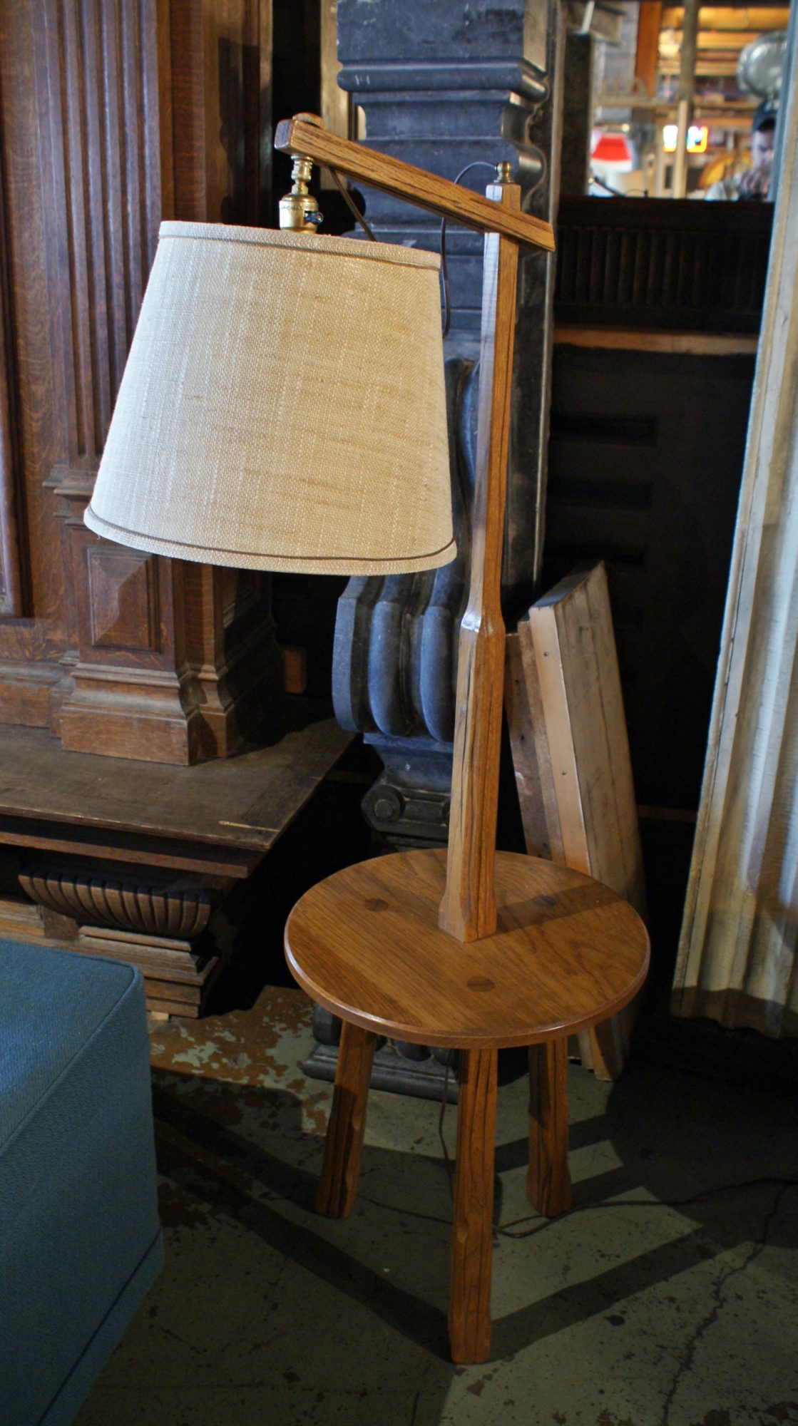 Ranch Oak Adjustable Floor Lamp