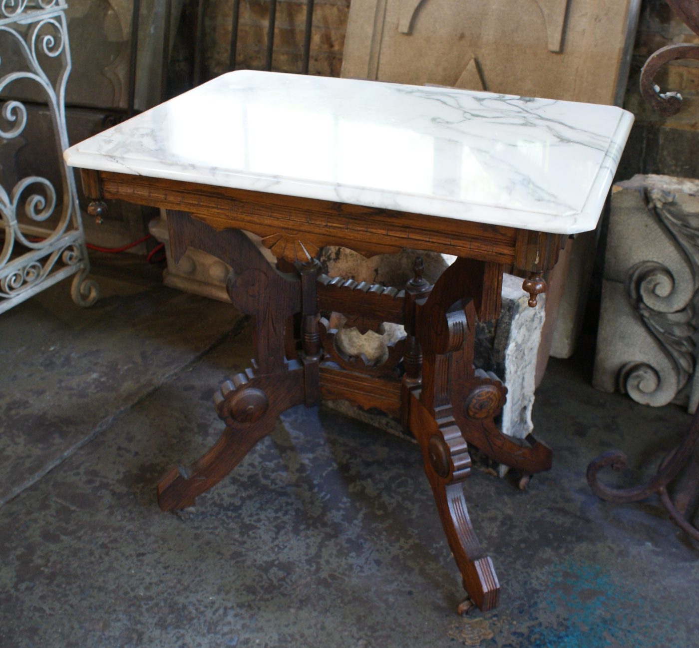 Rectangle Occasional Table w Marble Top