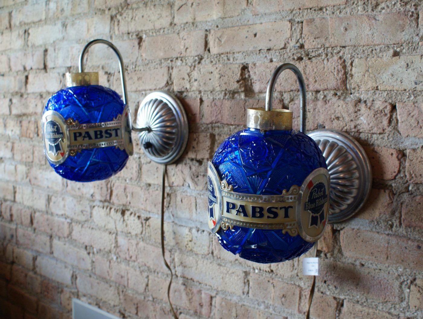 Pabst Blue Ribbon Rotating Light PAIR