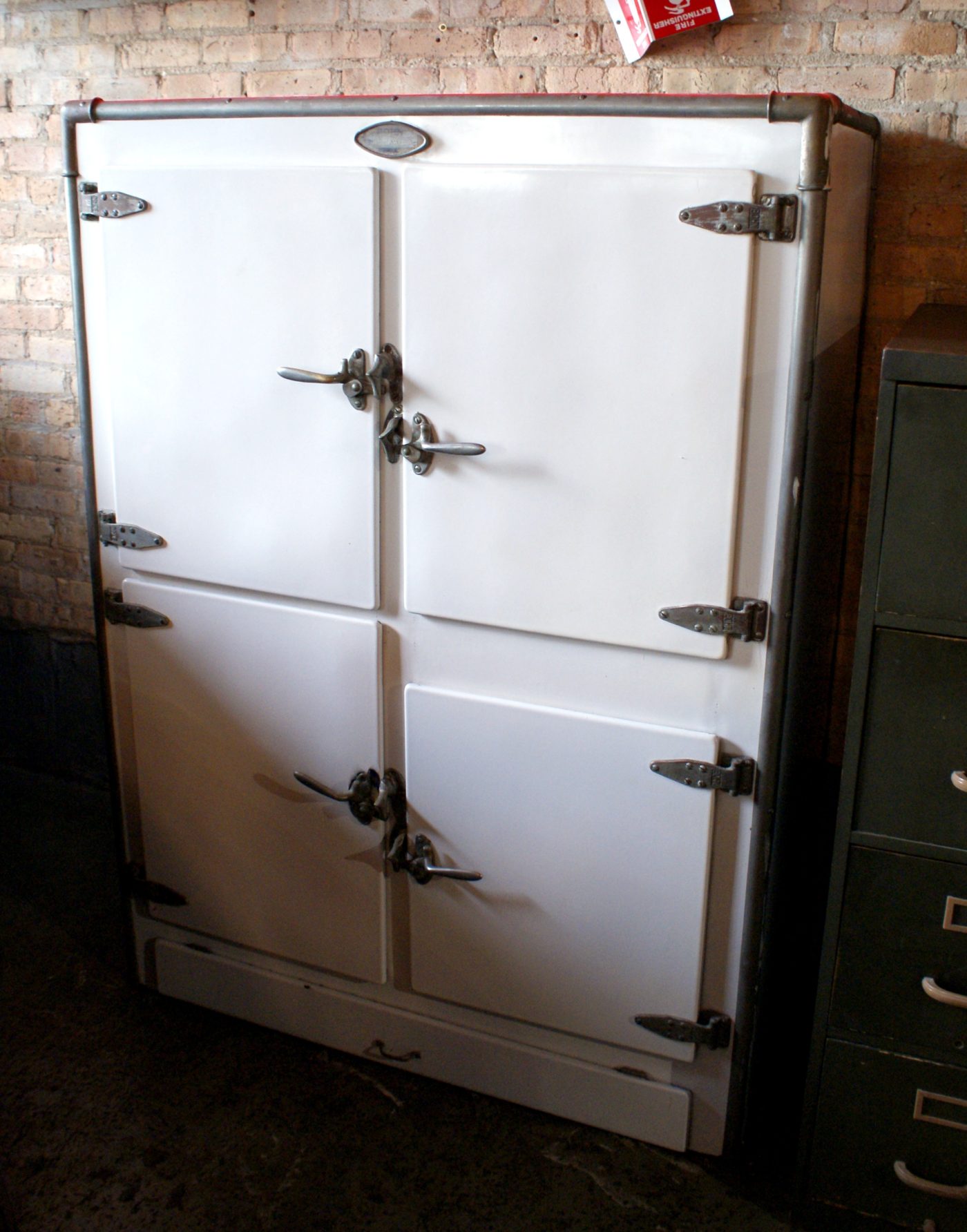 White Enamel 4 Door Bohn Fridge