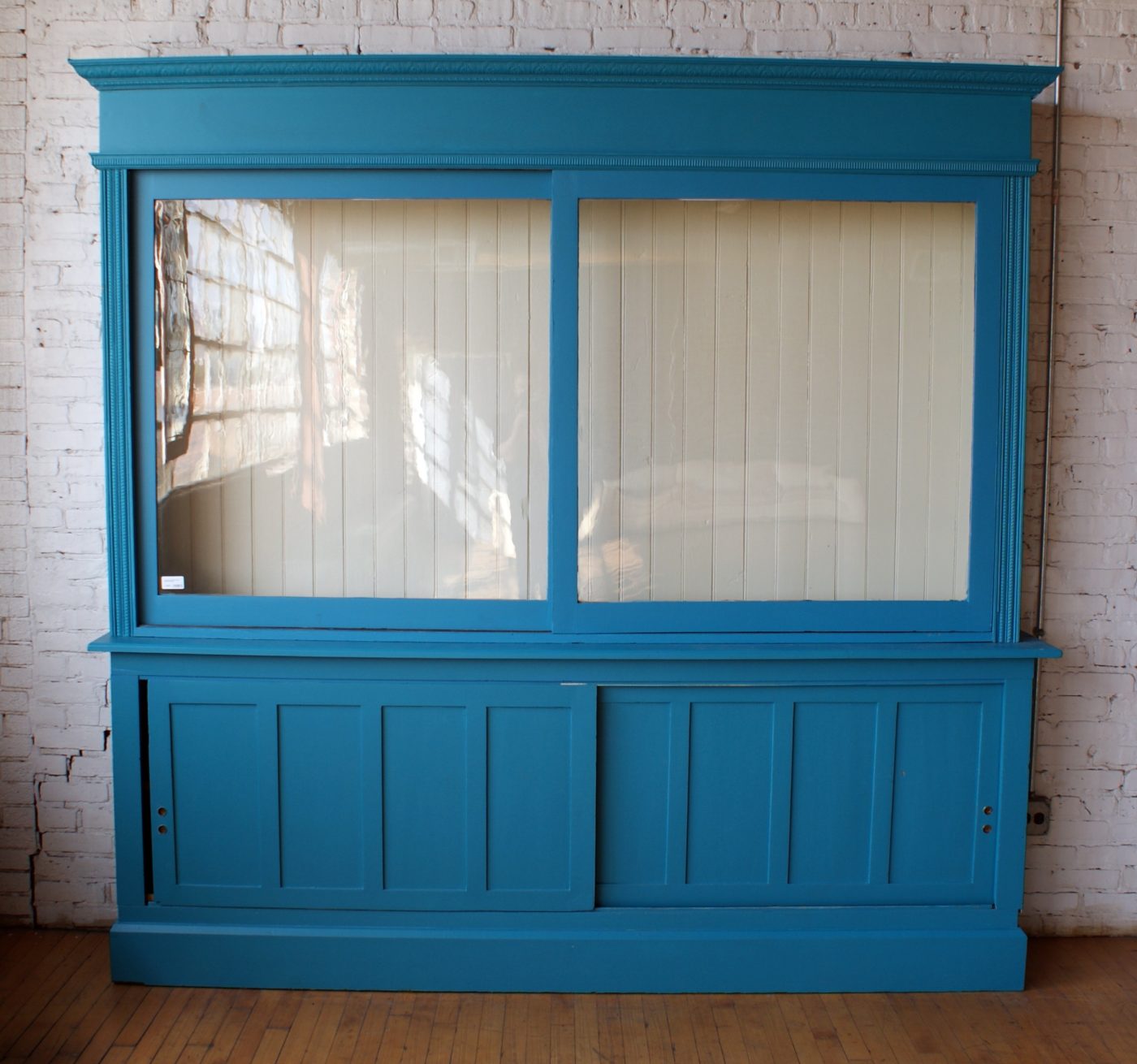 Large Blue Free Standing Curio Cabinet