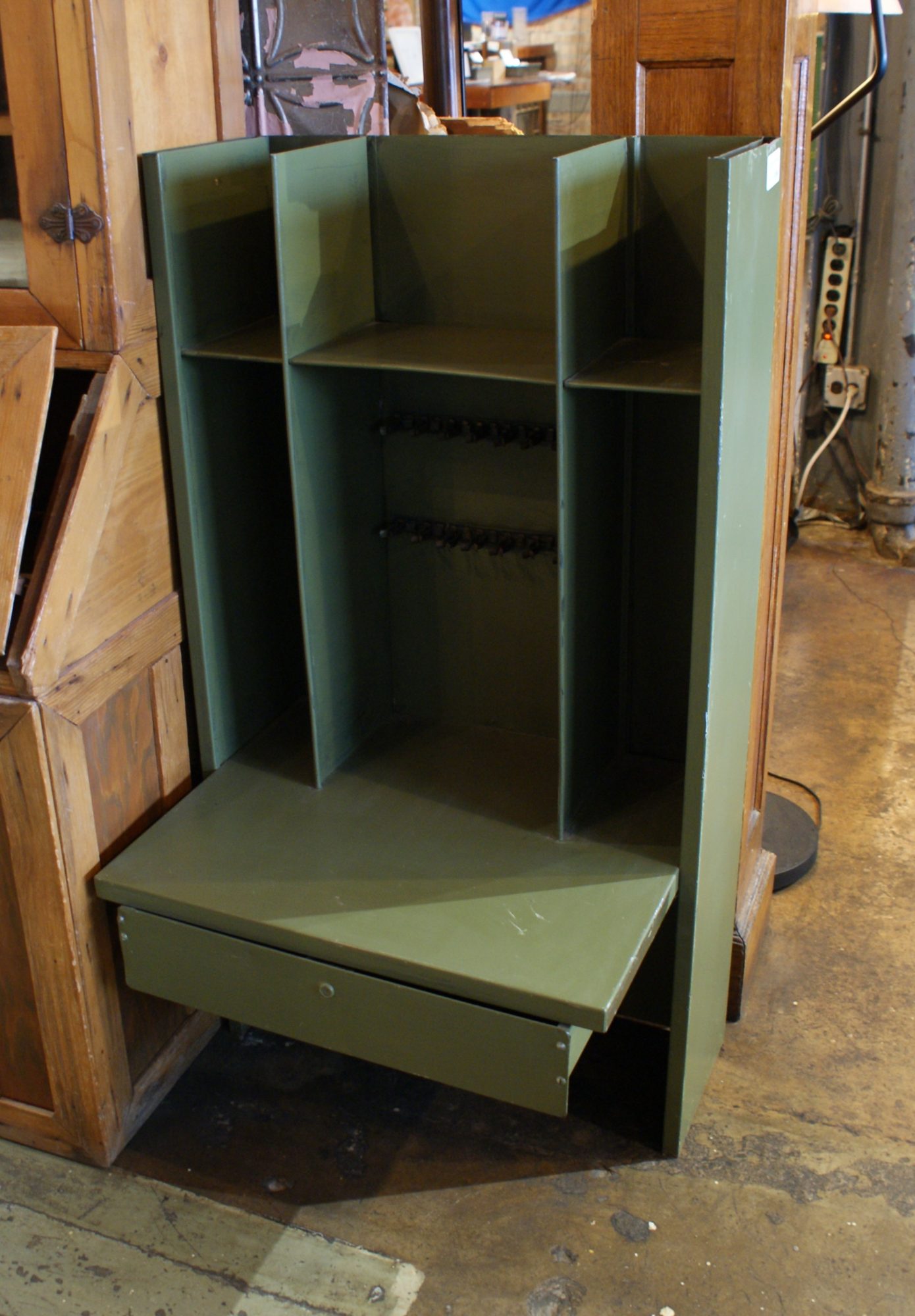 Green Metal Work Station w Drawer