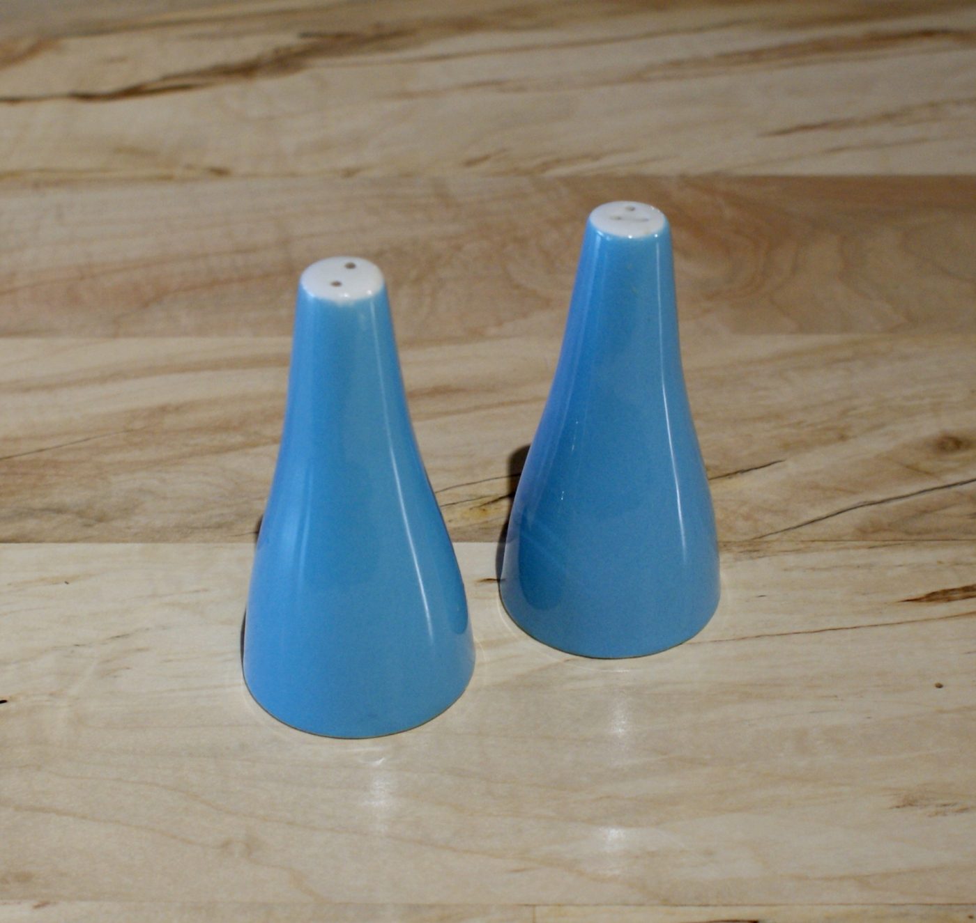 Blue Tapered Ceramic Salt and Pepper Shakers