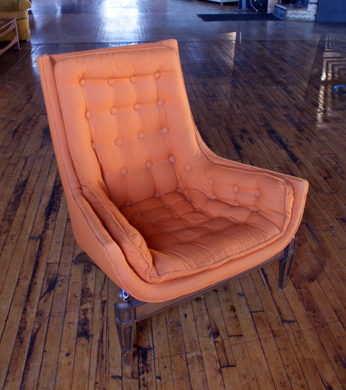 Orange Tufted Regency Armchair