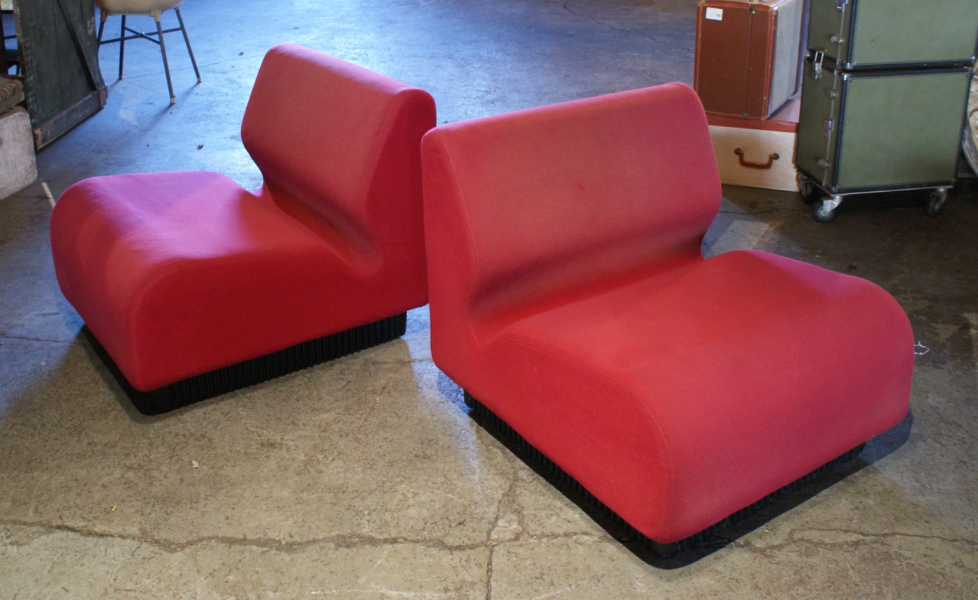 Red Slipper Chairs by Don Chadwick for Herman Miller PAIR