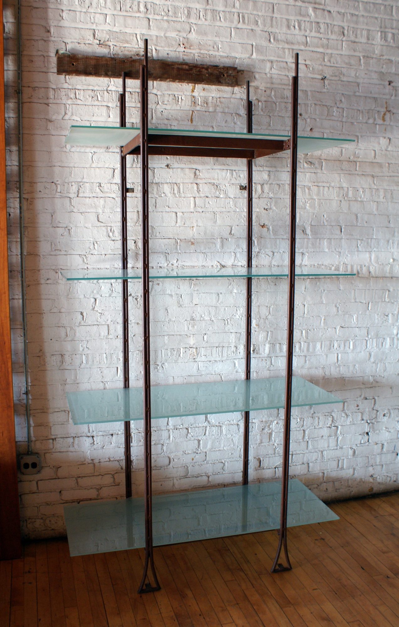 Tall Steel and Glass Shelf