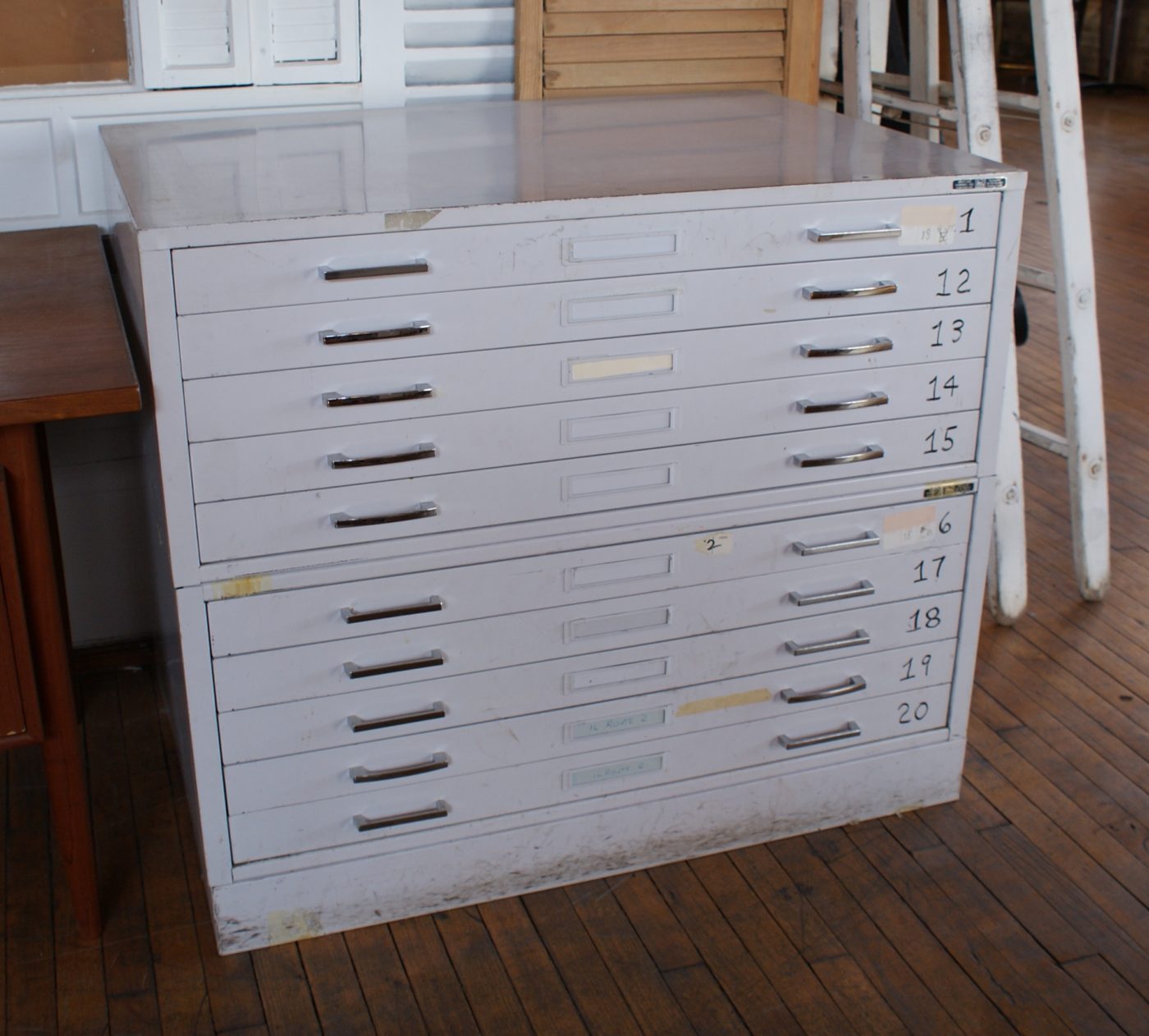 White 10 Drawer Flat File