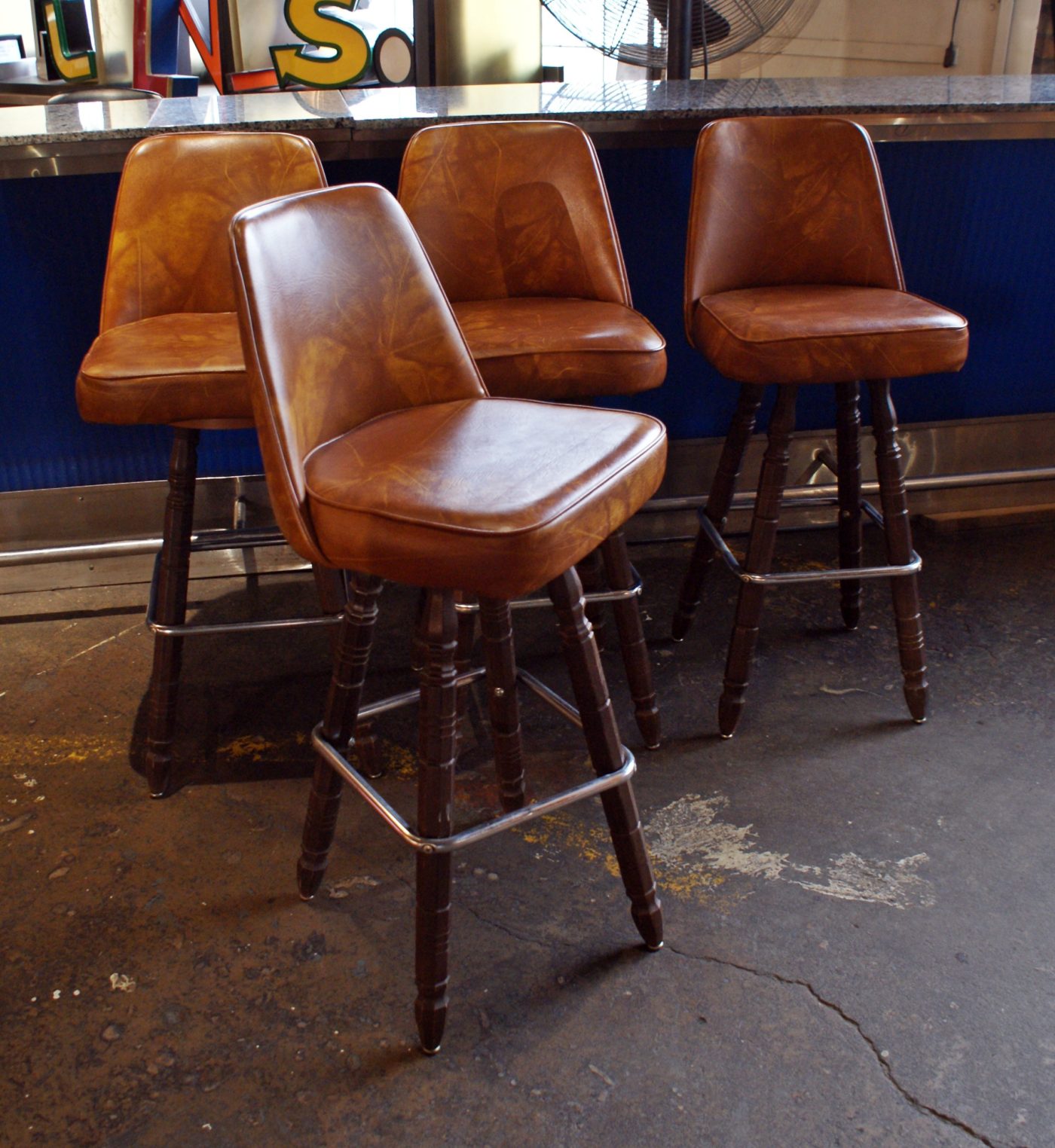 Brown Vinyl Bar Stool