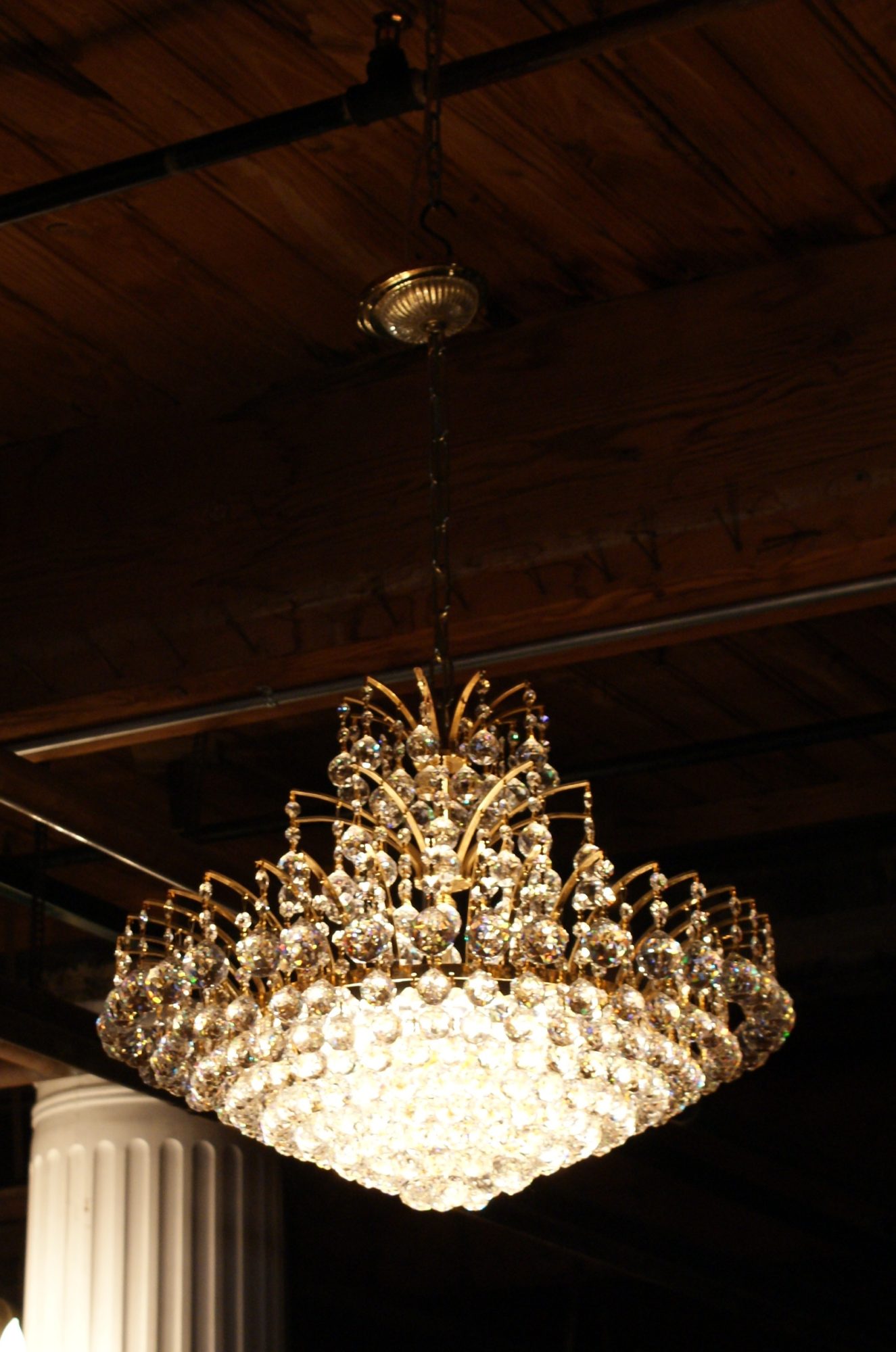 Empire Style Crystal Ball Chandelier