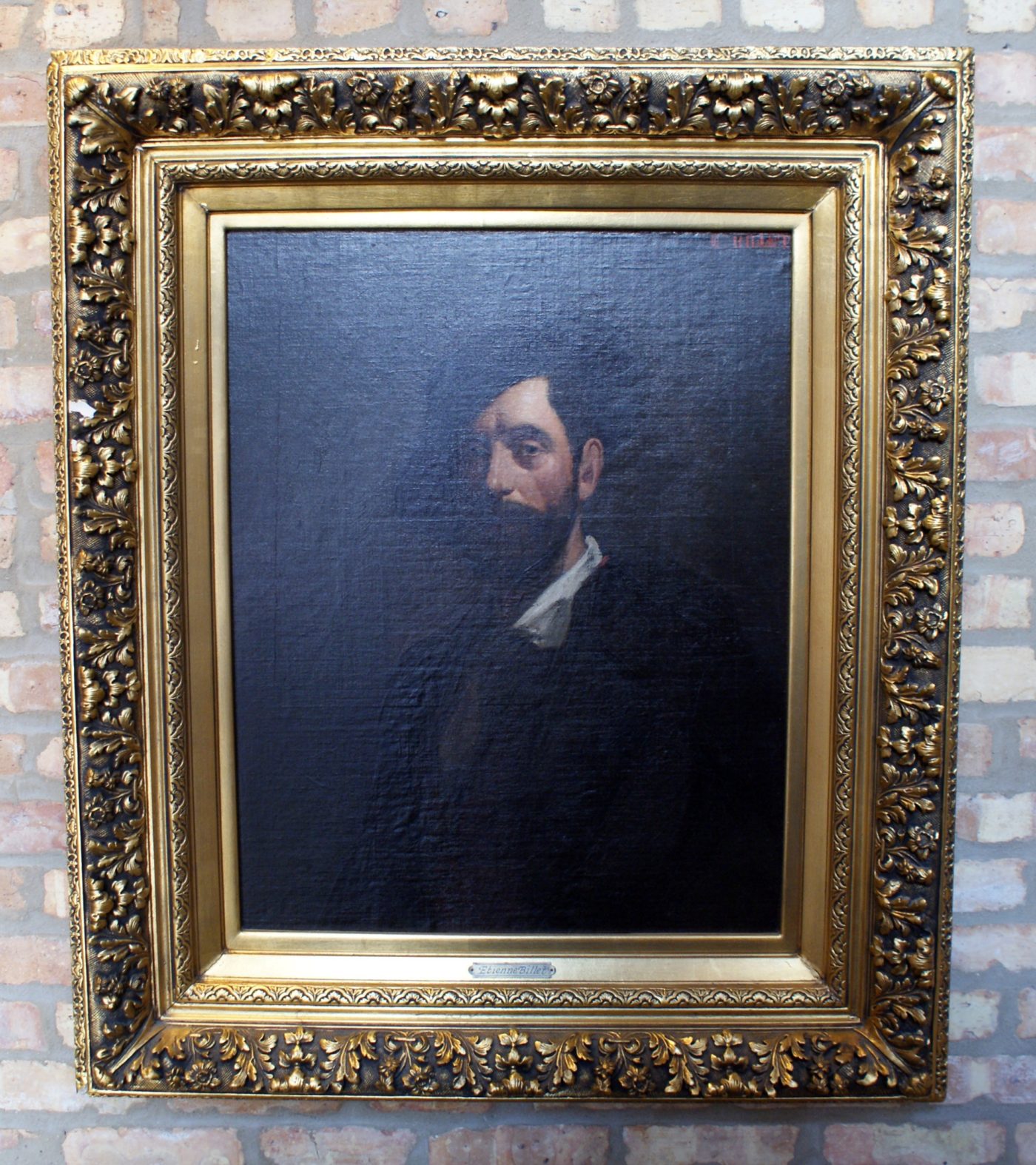 Portrait of Etienne Billet with Gold Plaster Frame