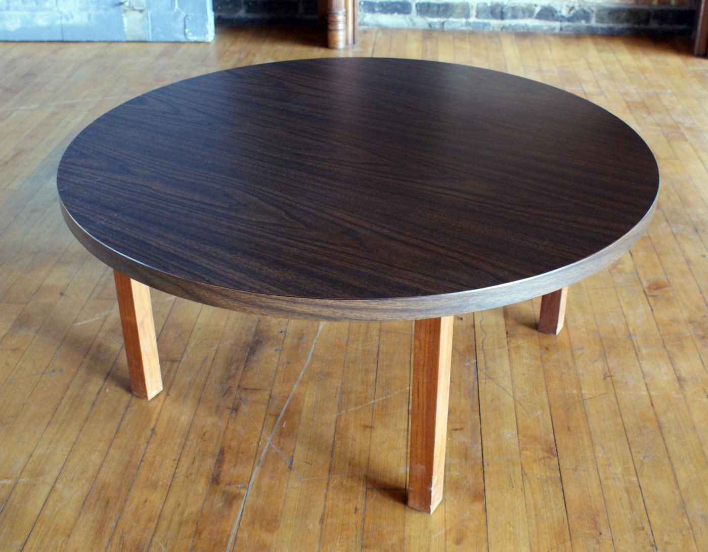 MCM Style Round Laminate Coffee Table