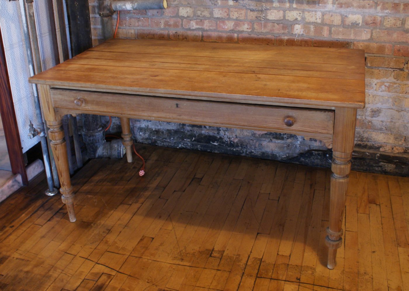 Antique Farm Table w Drawer