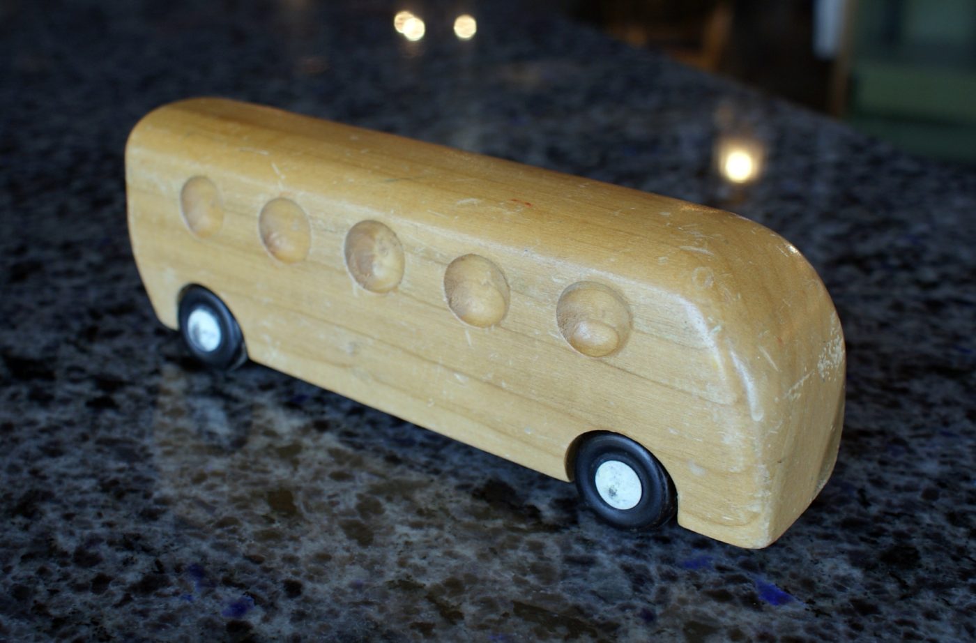 Vintage Wooden Bus Toy