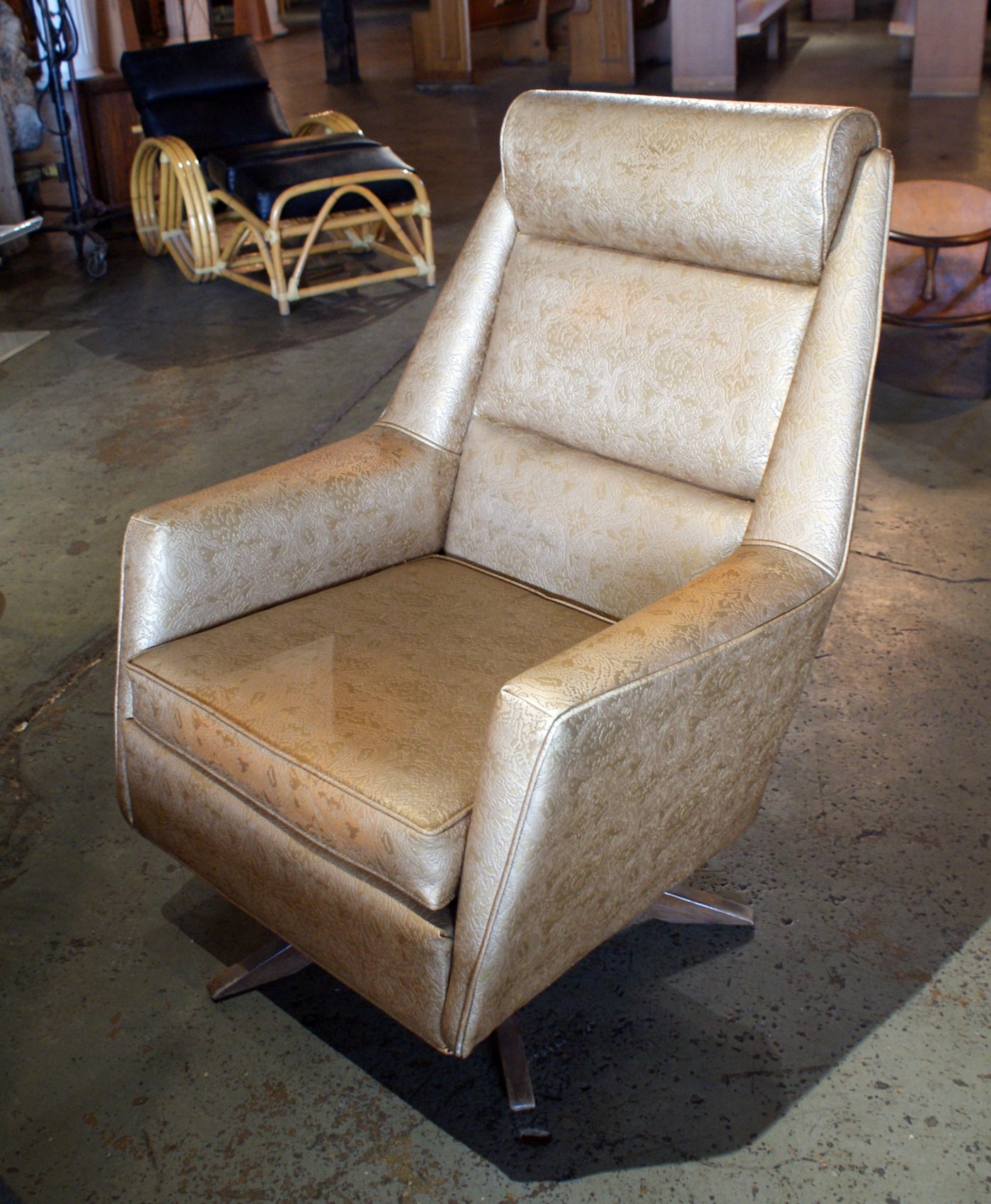 MCM Gold Vinyl Swivel Rocker