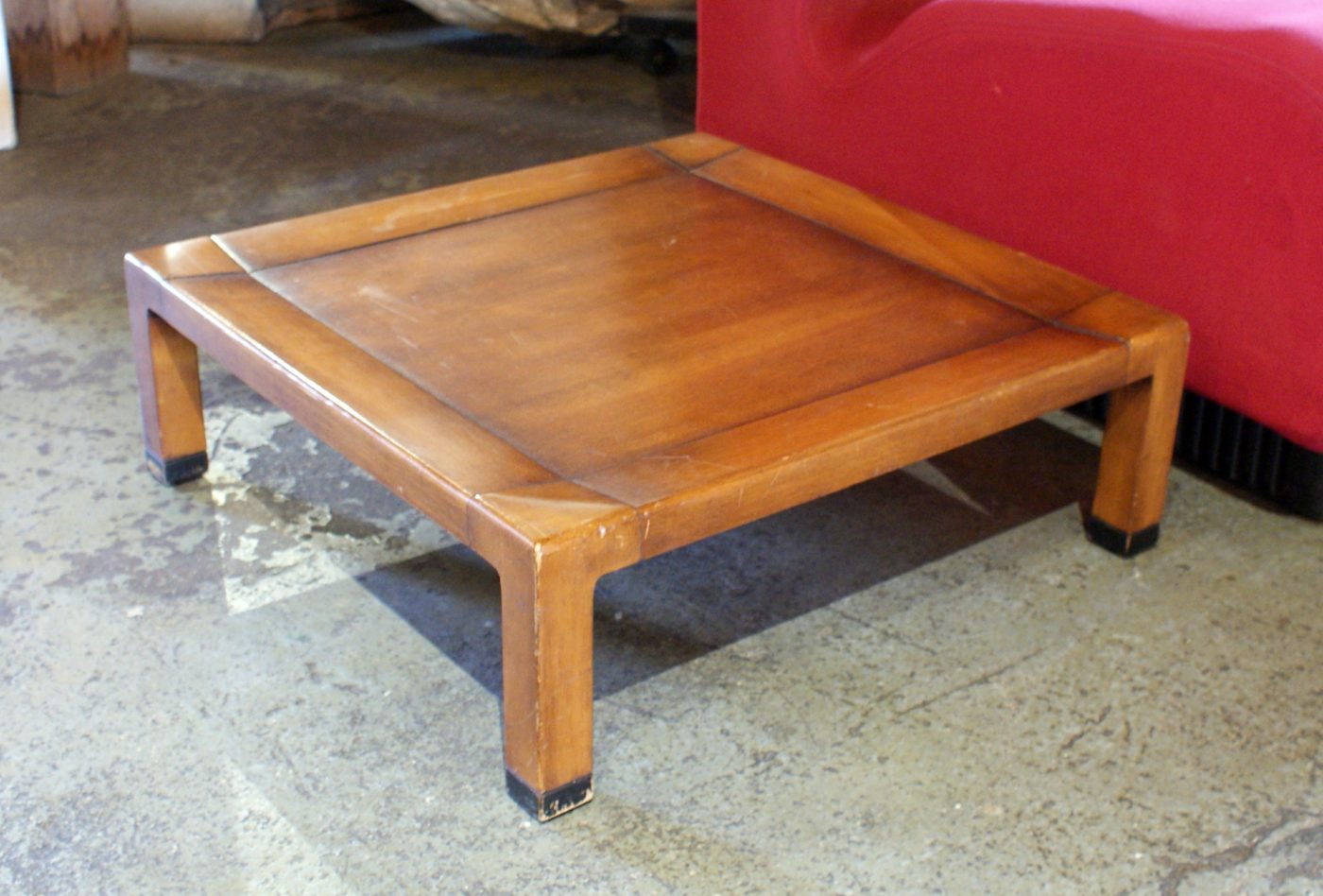 Low Wooden MCM Footstool