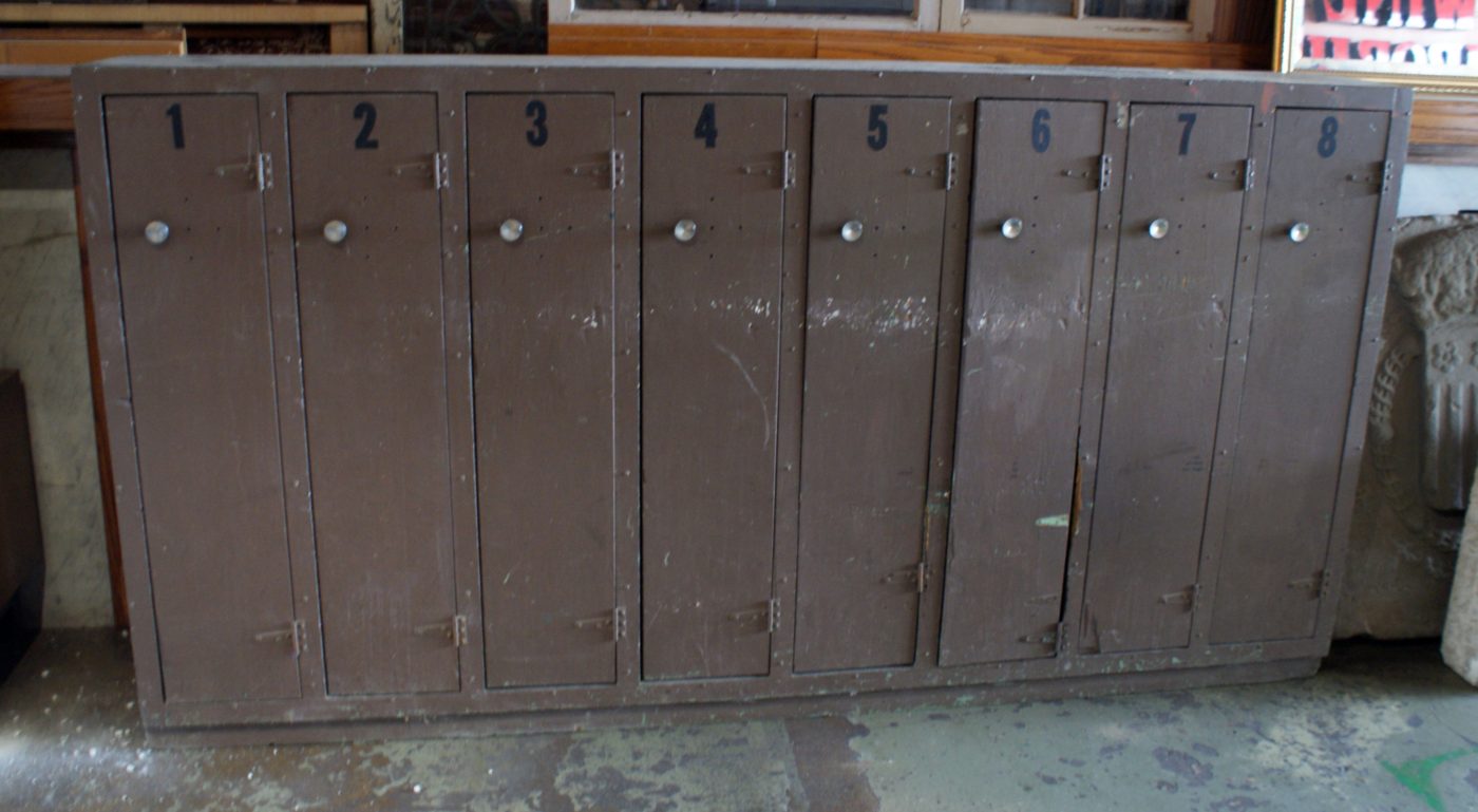 Set of 8 Wood Lockers from Cary Elementary School