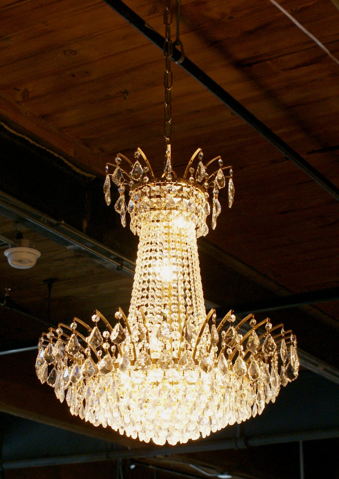 Empire Chandelier w French Cut Crystals