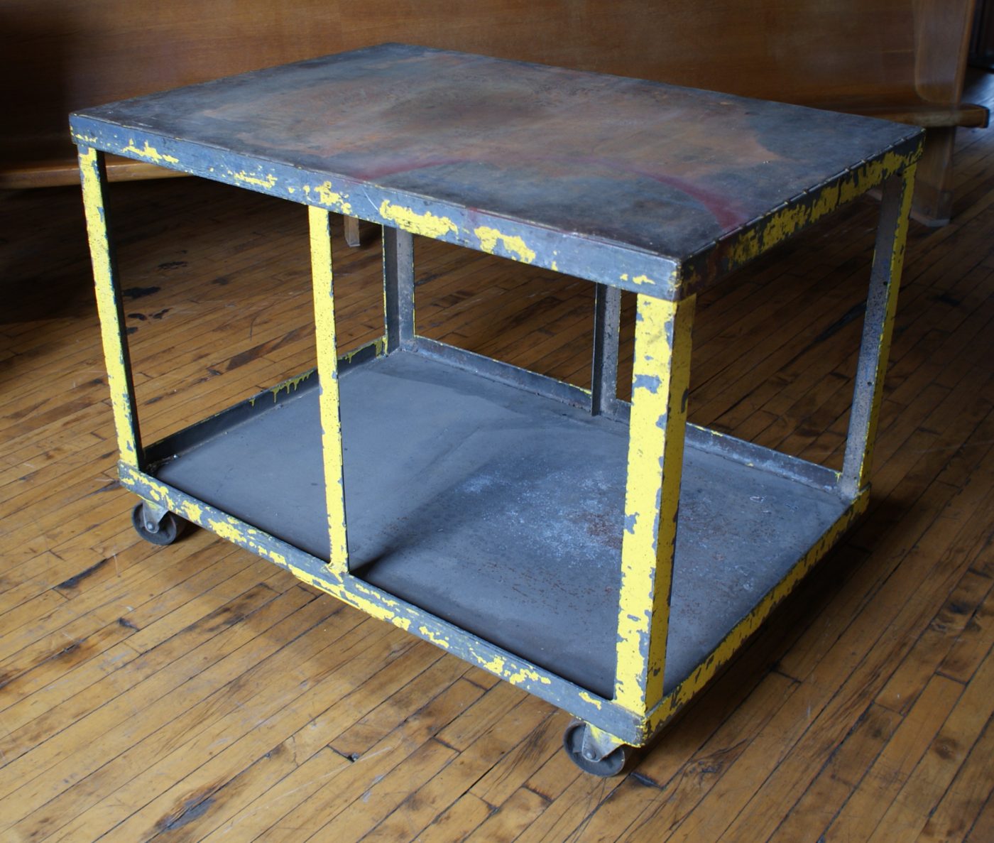 Yellow 2 Tier Industrial Rolling Cart