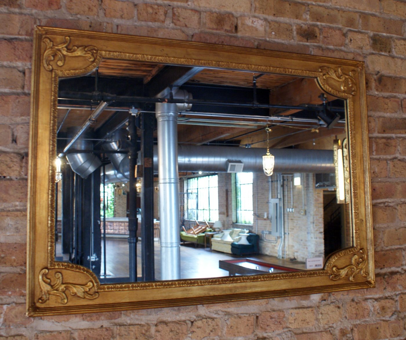 Mirror w Gold Relief Frame