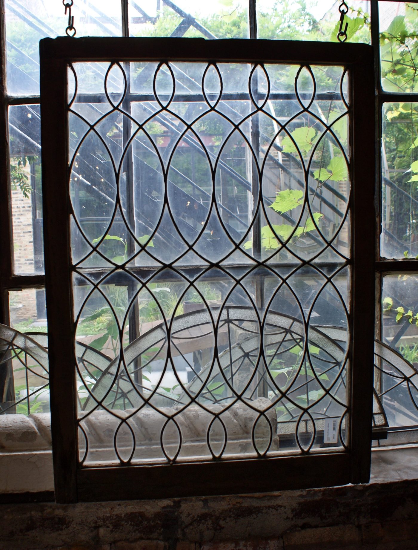 Leaded Glass Window w Waves