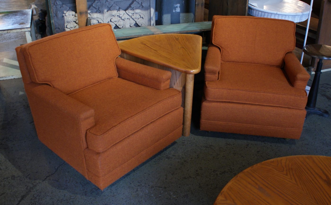 Orange Kroehler Armchair PAIR