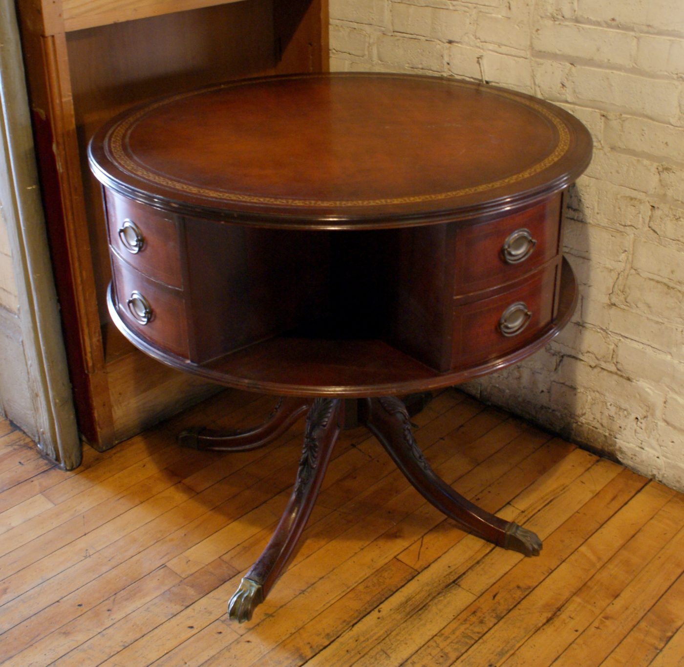 Leather Top Spinning Game Table