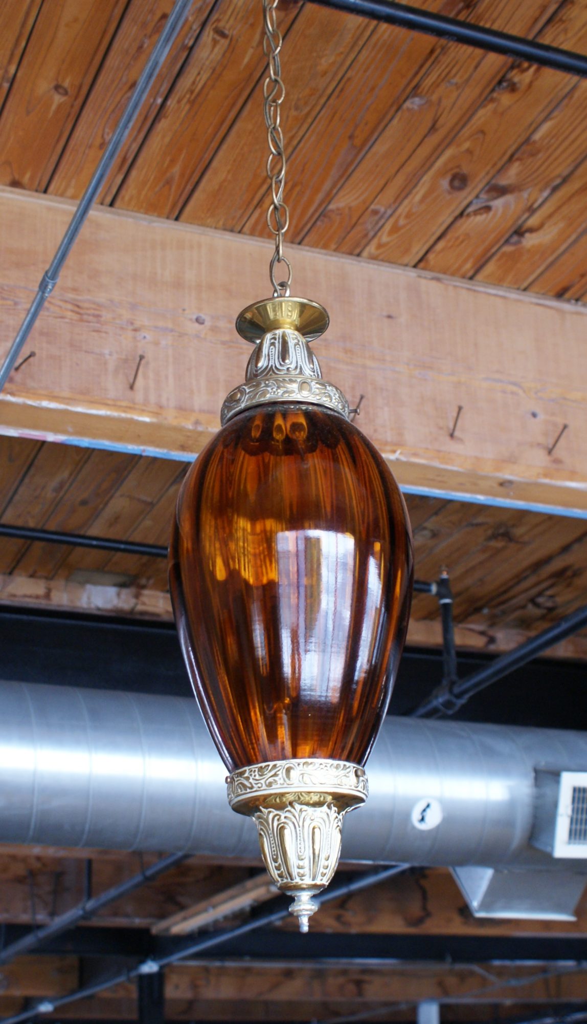 Orange Glass Swag Fixture