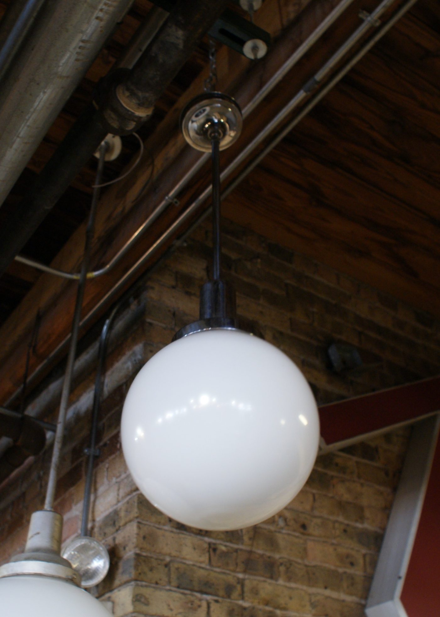 Milk Glass Globe Hanger