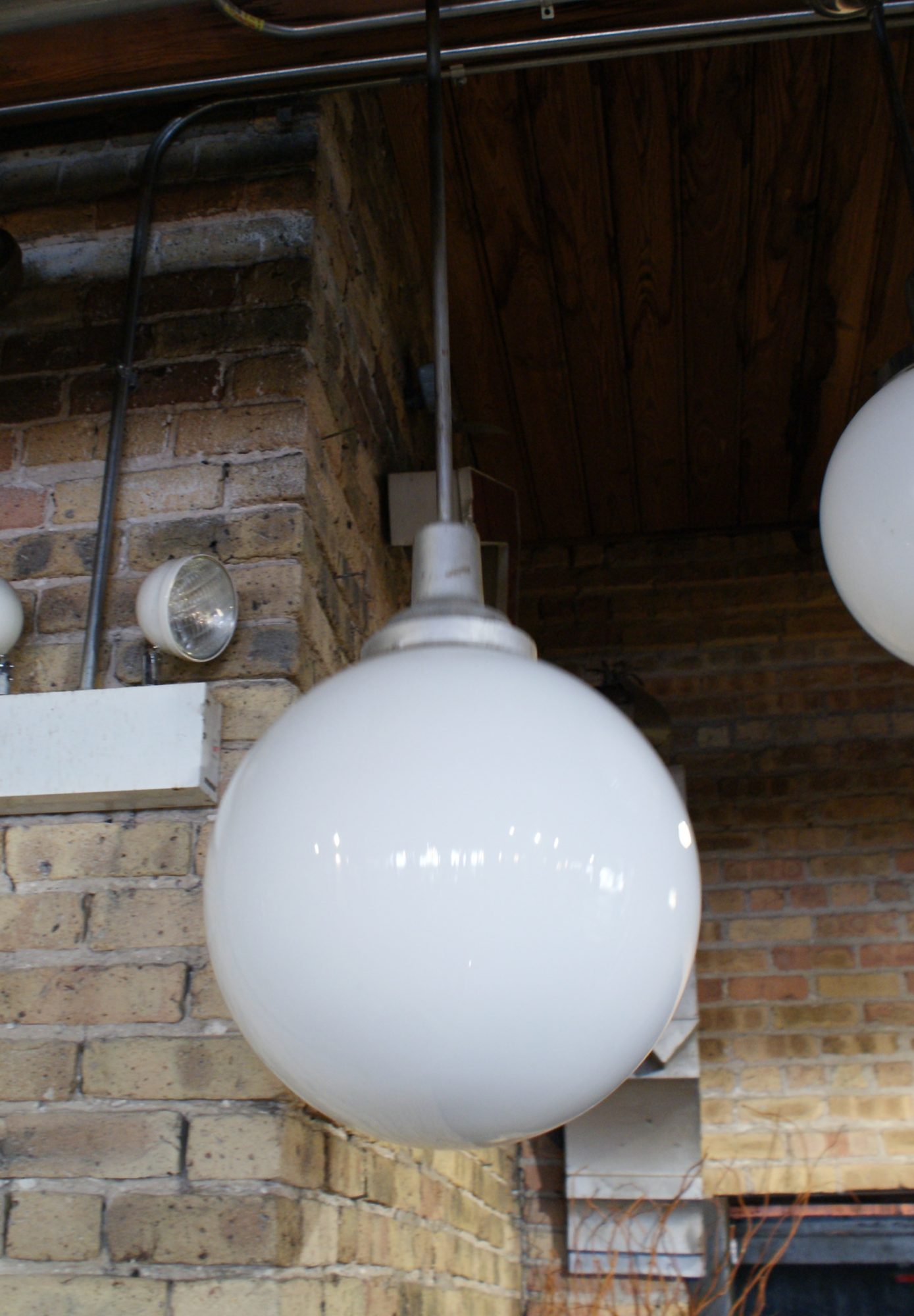 Milk Glass Globe Hanger