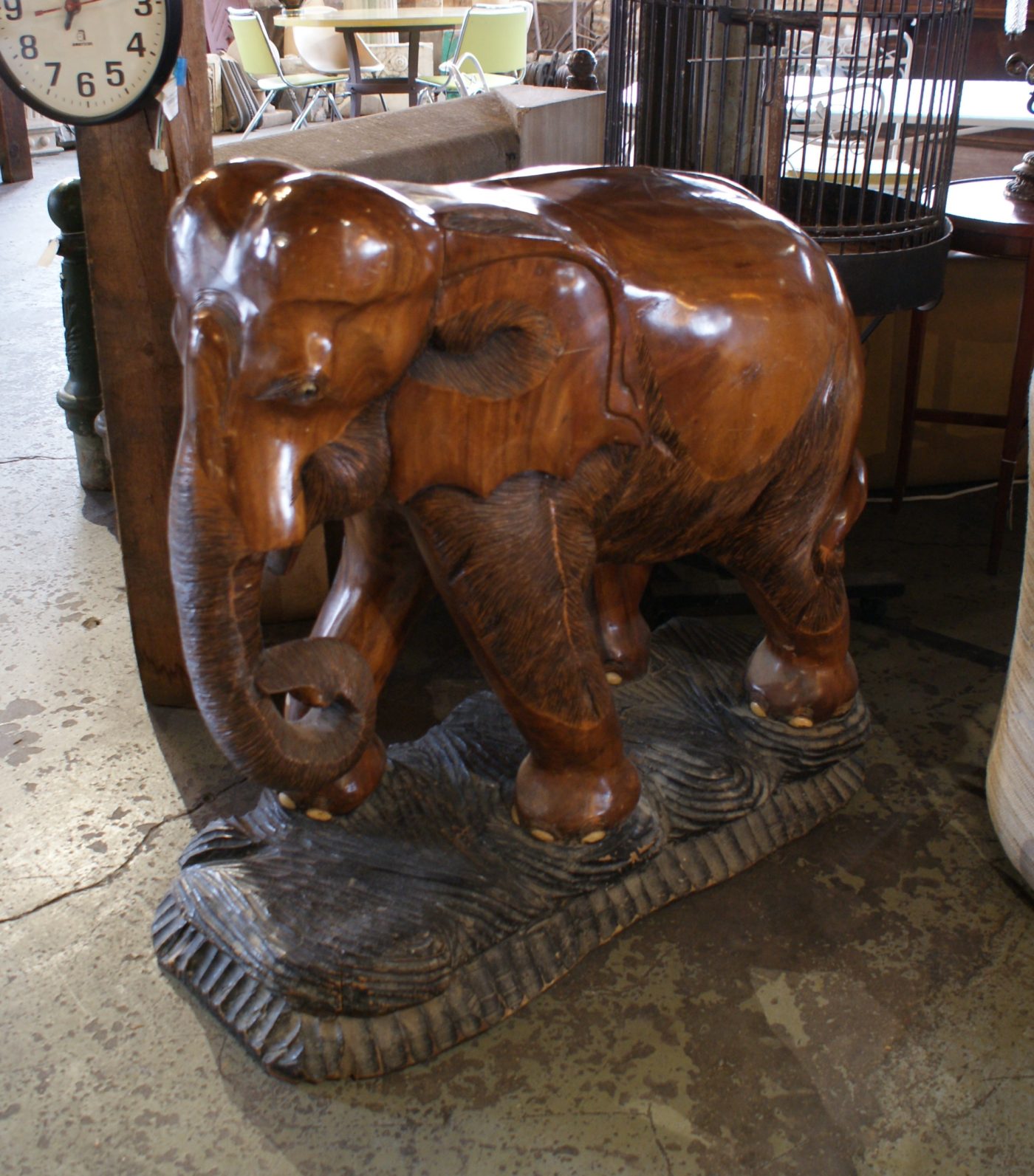 Small Carved Teak Elephant from Thailand